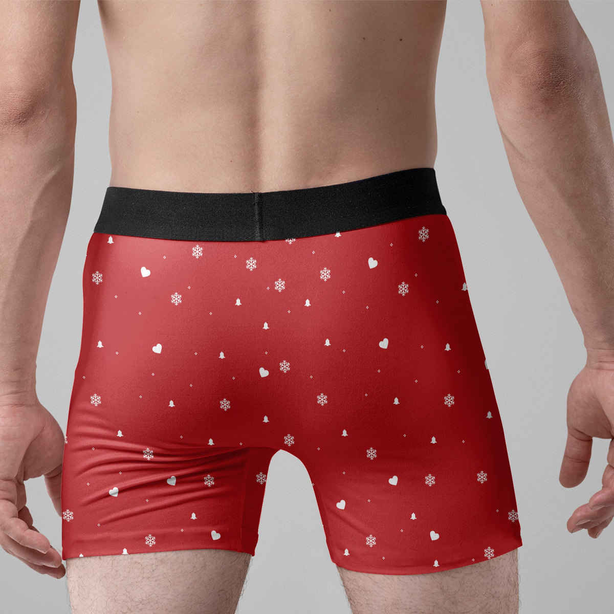 Jingle My Bells Naughty Couple Custom Christmas Gifts For Husband, BF - Personalized Men's Boxer Briefs