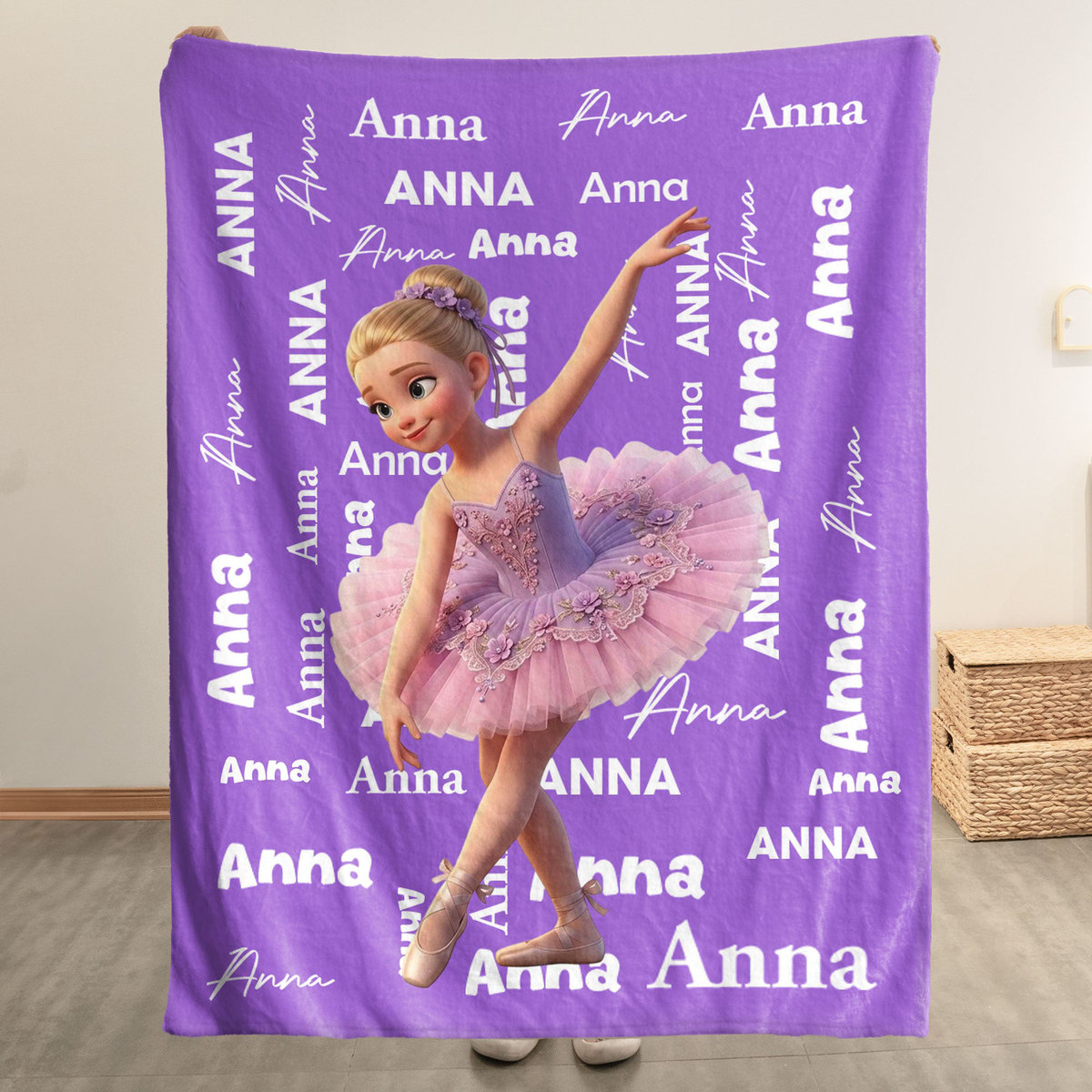 Kid Cartoon Style Custom Name - Personalized Blanket
