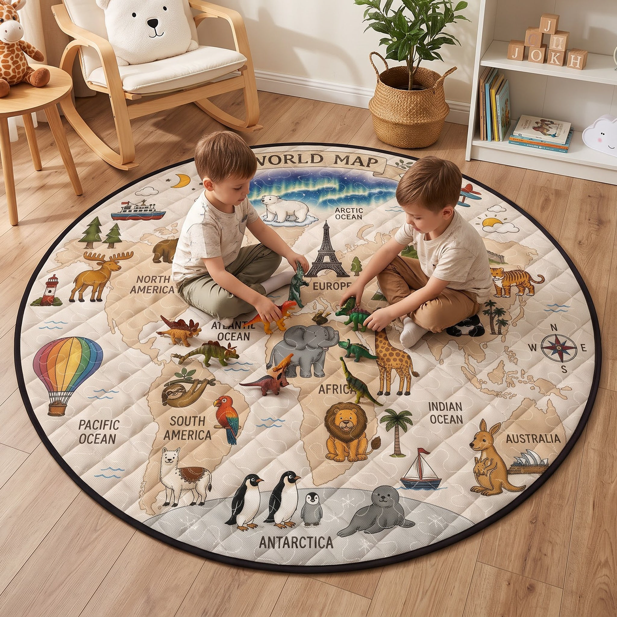 Kids Playroom Decor - Personalized Quilted Mat