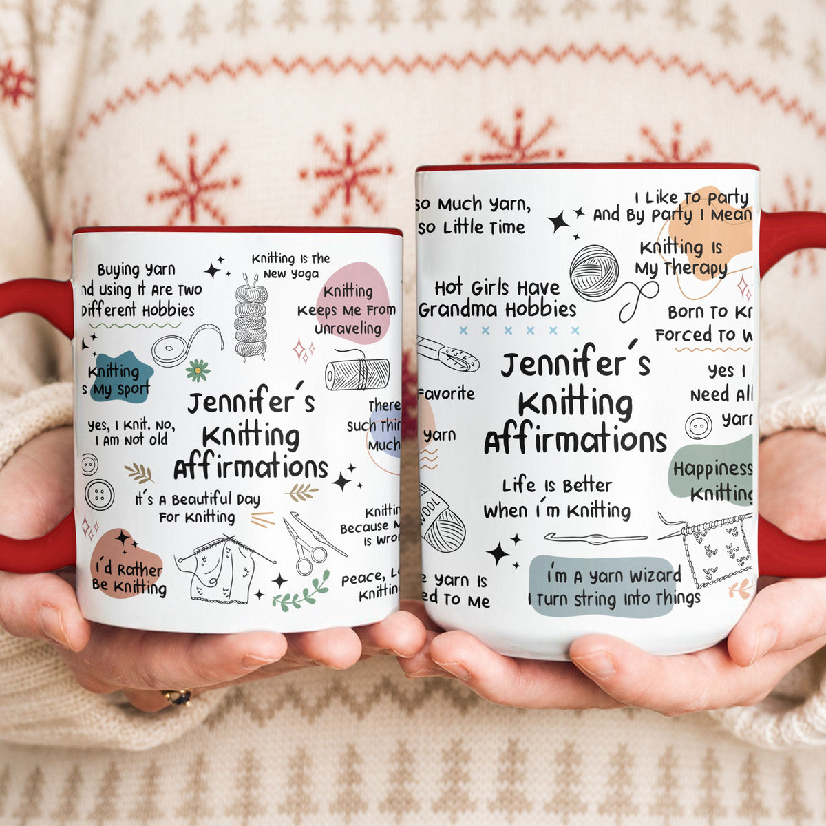 Knitting Affirmation Mug - Gift For Knitting Lover - Personalized Mug