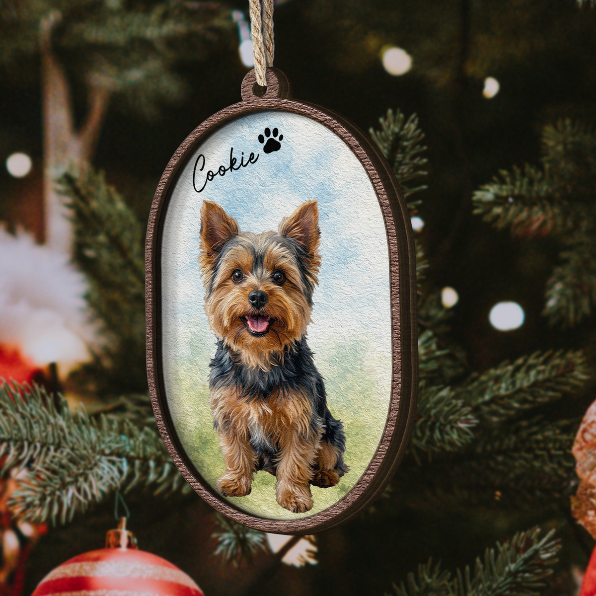 Loss Of Pet Gifts Custom Photo Oil Painting - Personalized Ornament