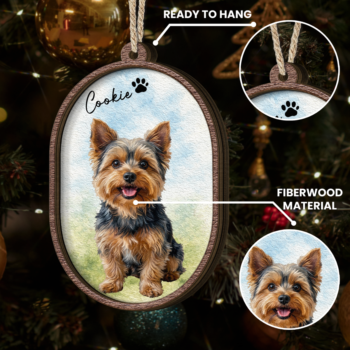 Loss Of Pet Gifts Custom Photo Oil Painting - Personalized Ornament