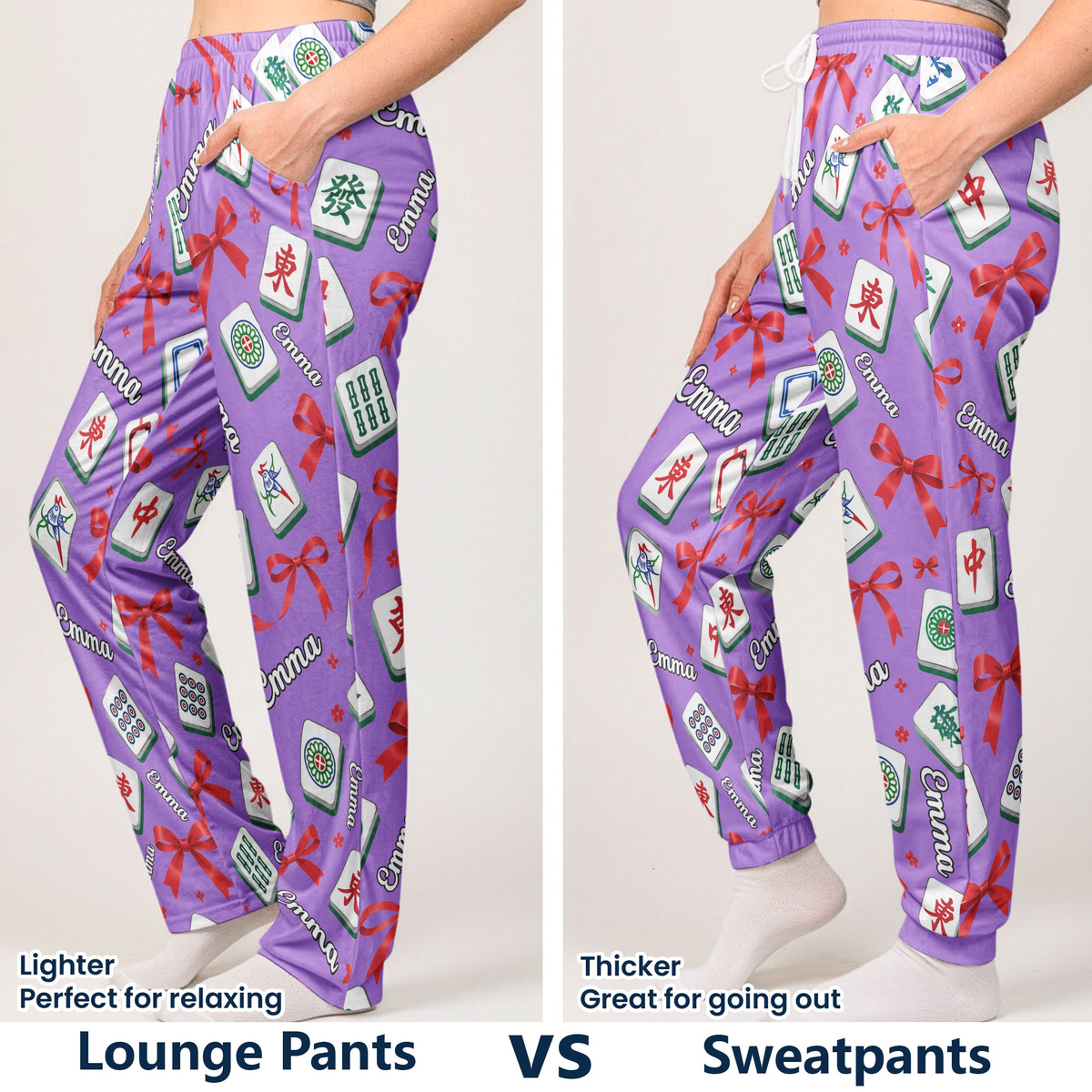 Mahjong Custom Name Gift For Mahjong Lovers, Mahjong Girls - Personalized Lounge Pants
