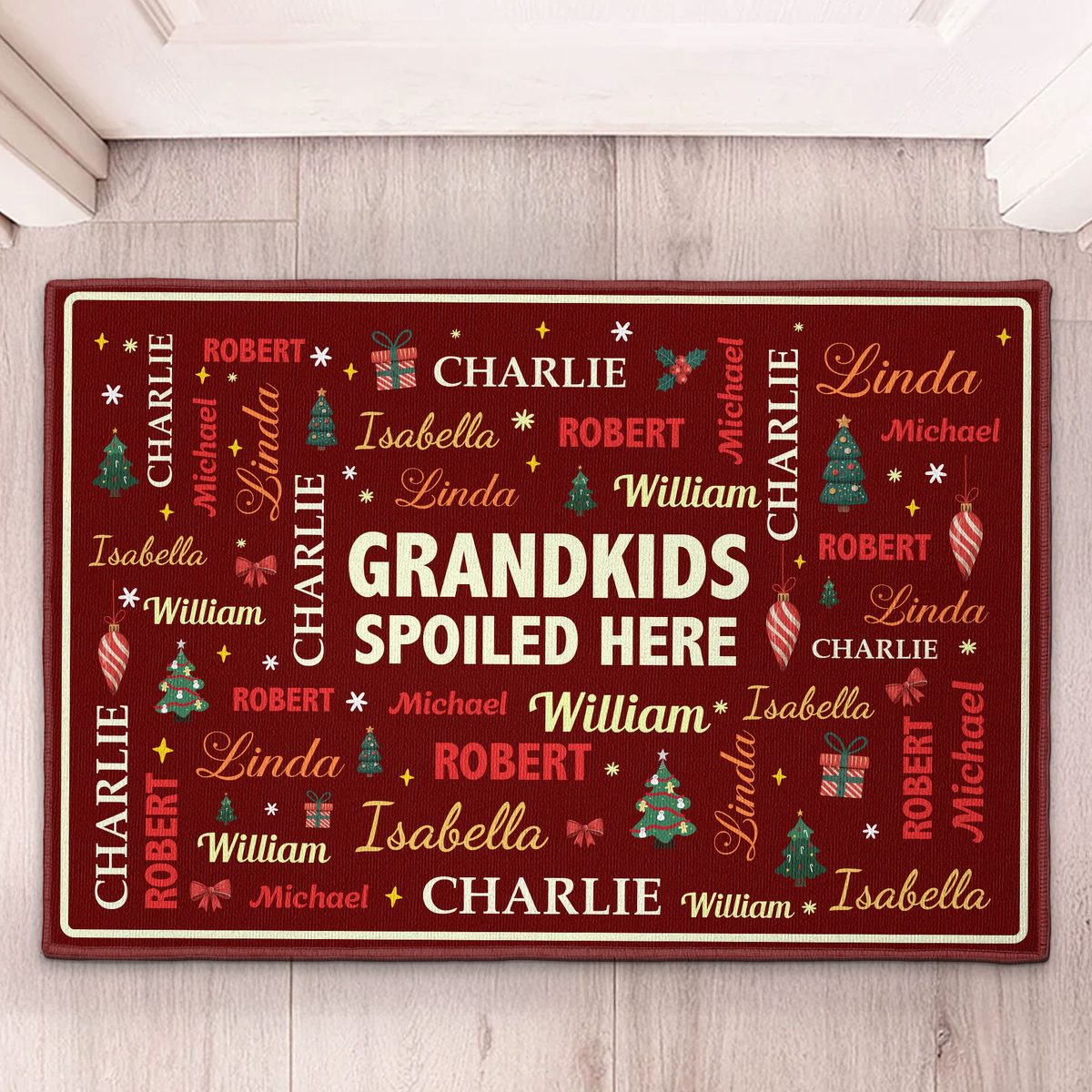 Grandkids Spoiled Here - Customize With Kids Names - Personalized Doormat