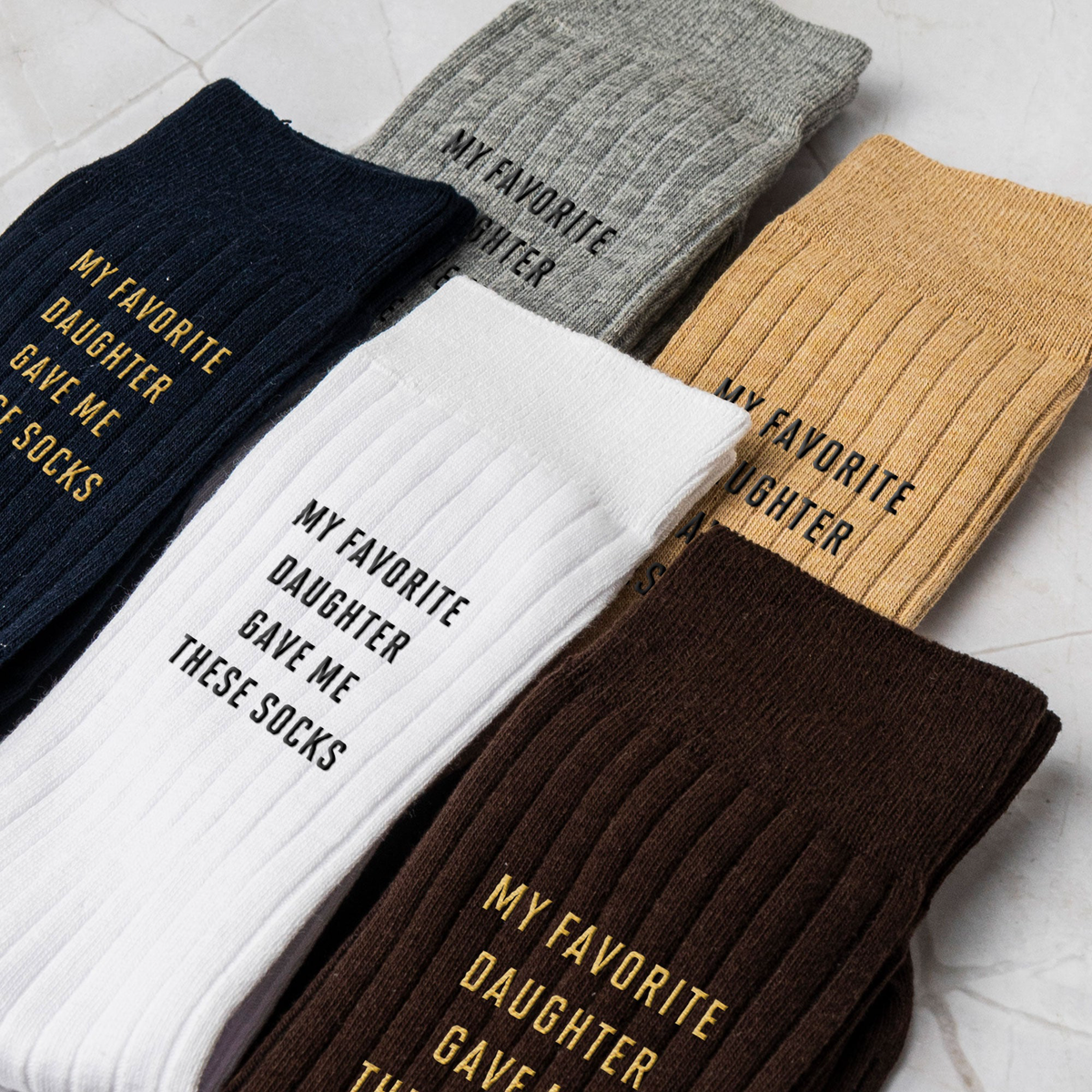 My Favorite Daughter Gave Me These Socks Custom Initial Embroidered - Personalized Socks