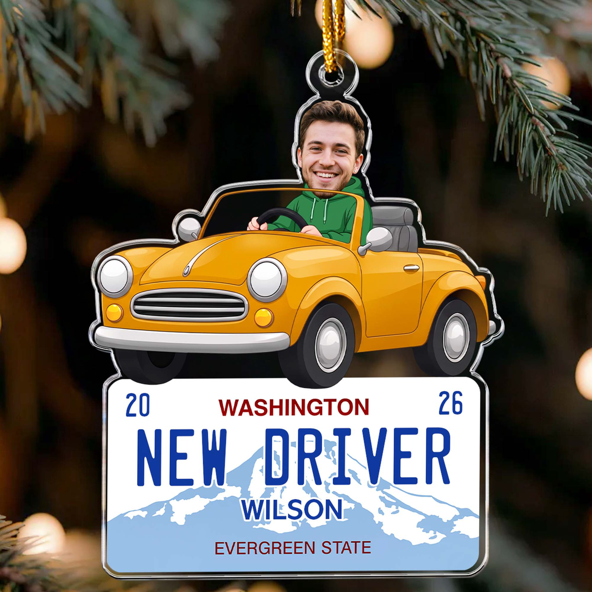 New Driver Custom State Car Plate First Teenager Car Gift - Personalized Ornament