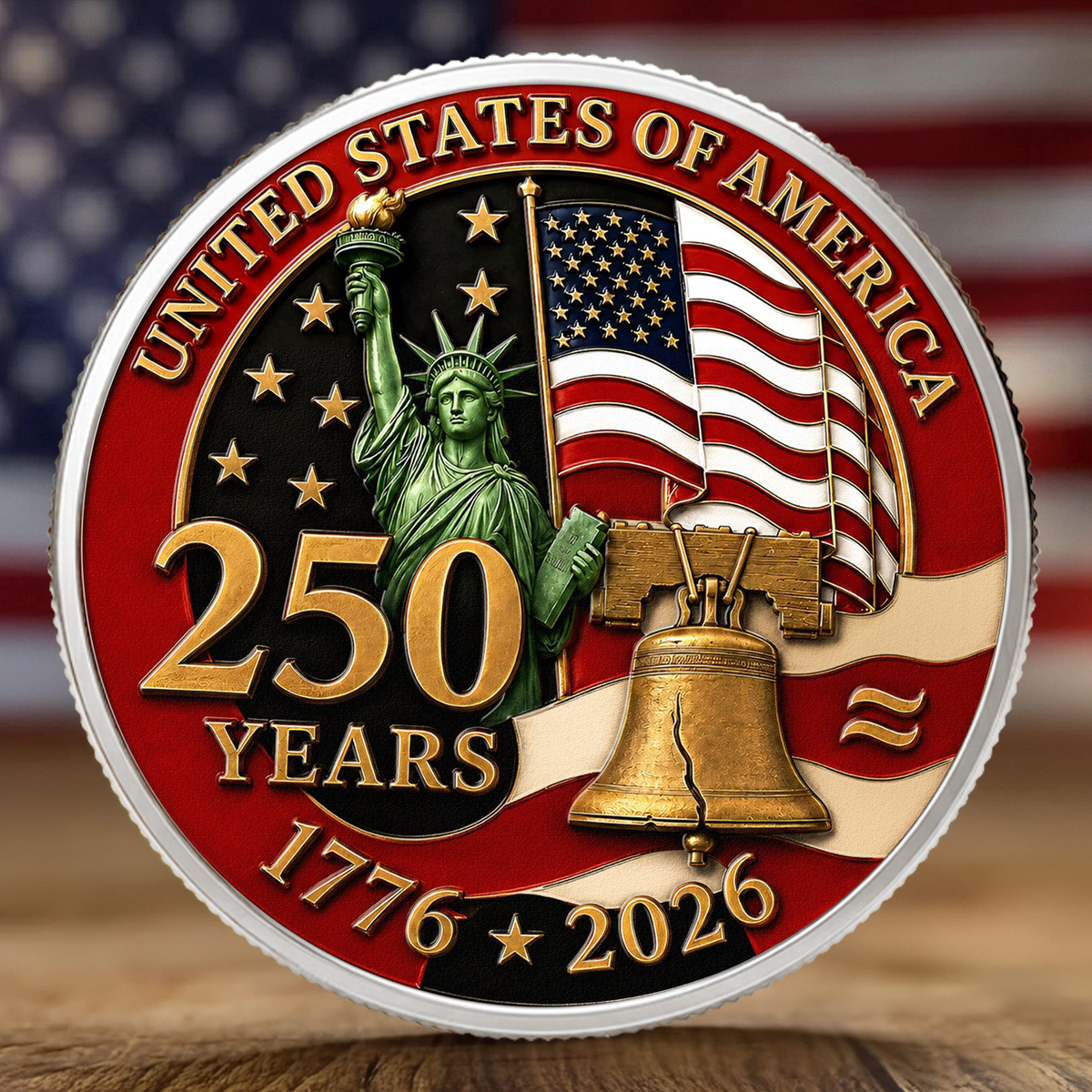 250 Years Of Freedom USA Symbol - Coin