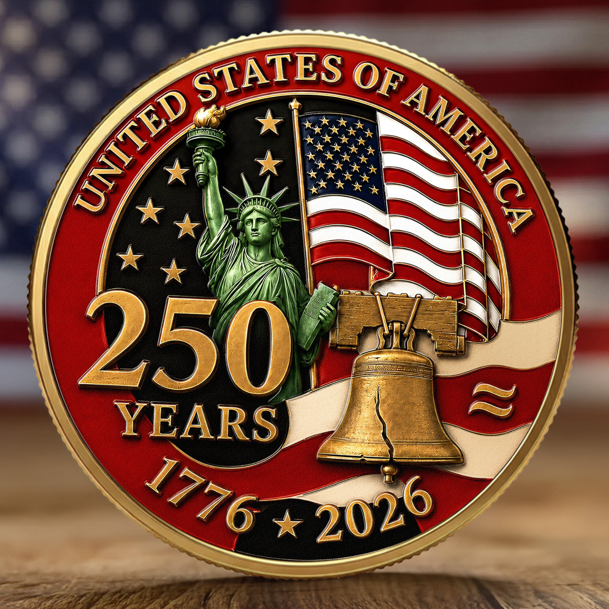 250 Years Of Freedom USA Symbol - Coin