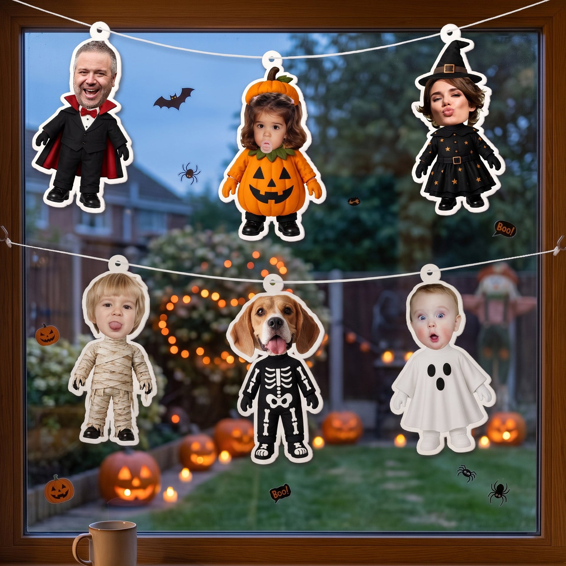 Our Family Custom Photo Halloween - Personalized Garland Banner