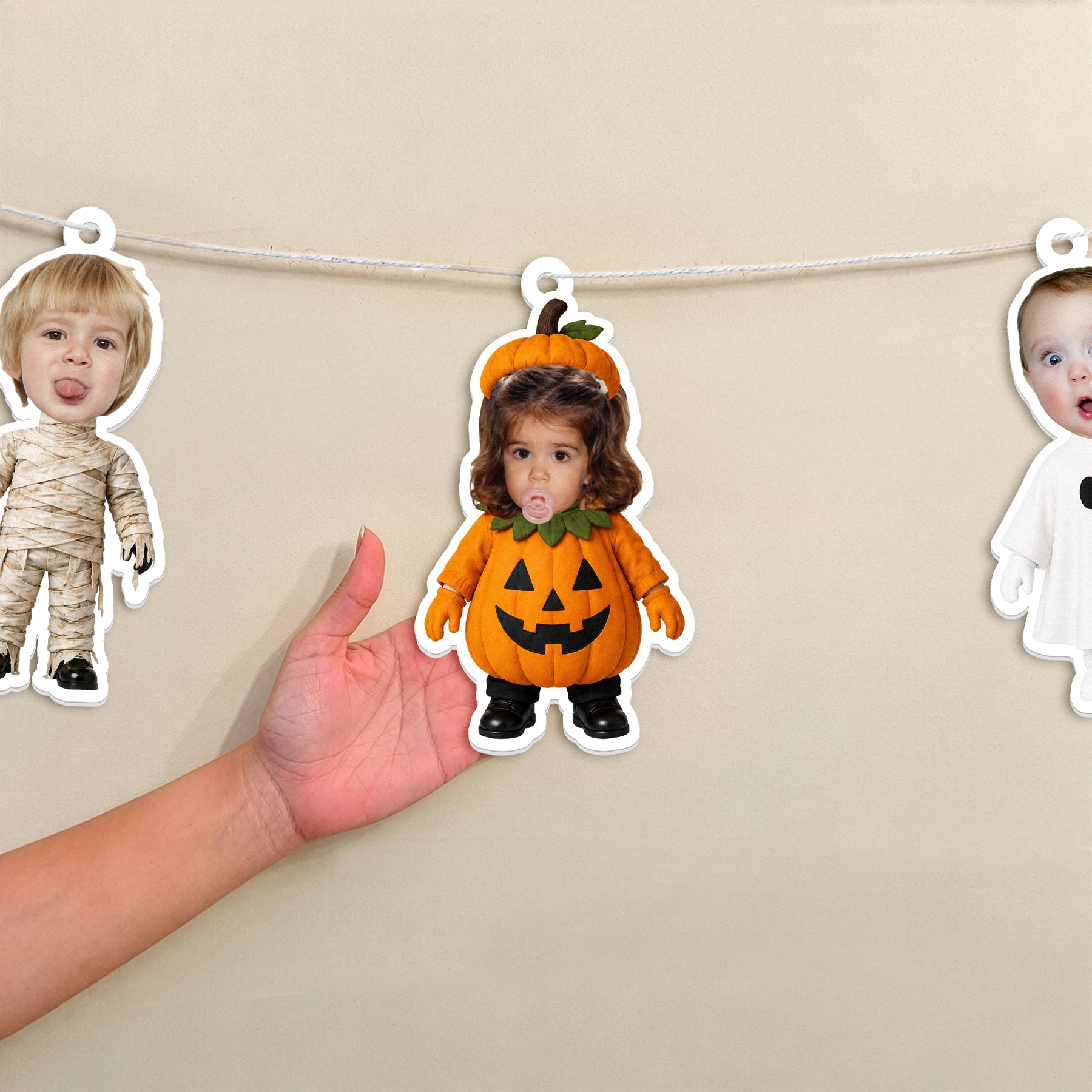 Our Family Custom Photo Halloween - Personalized Garland Banner