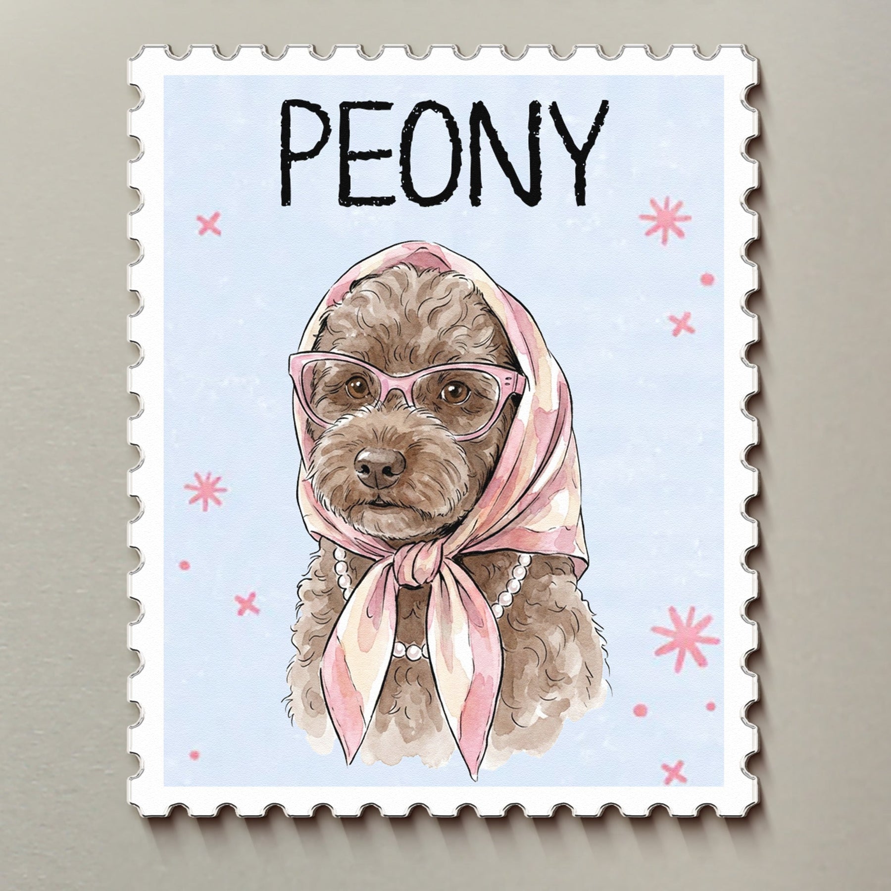 Pet Lovers Custom Photo Watercolor - Personalized Magnet
