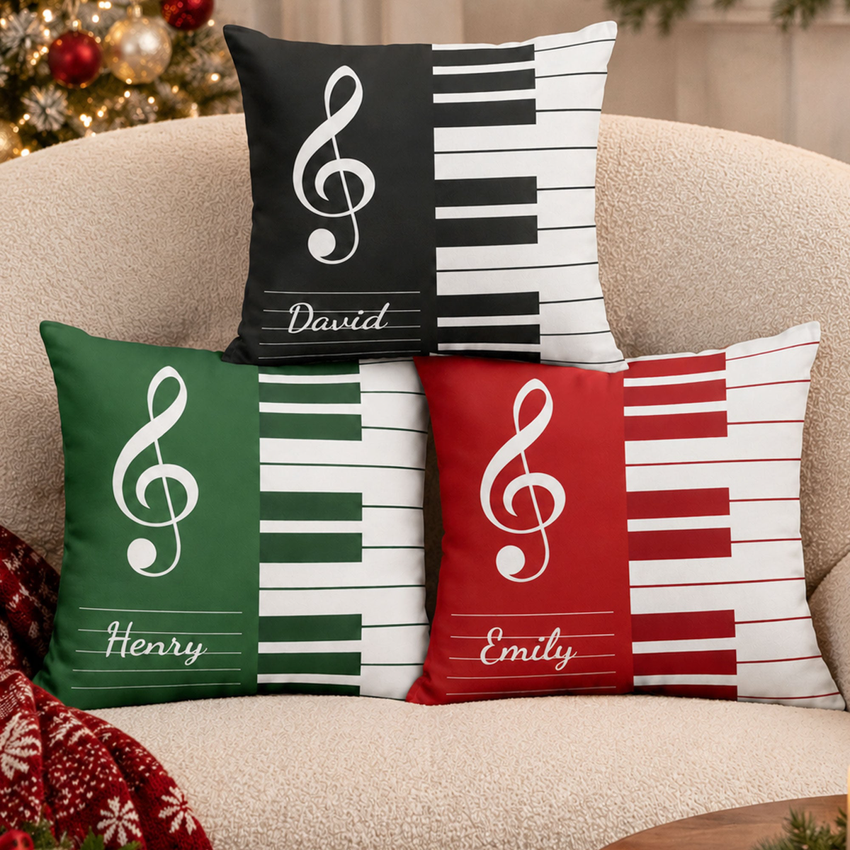 Piano, Keyboard Music Custom Name, Gift For Musician, Pianist, Composers - Personalized Pillow