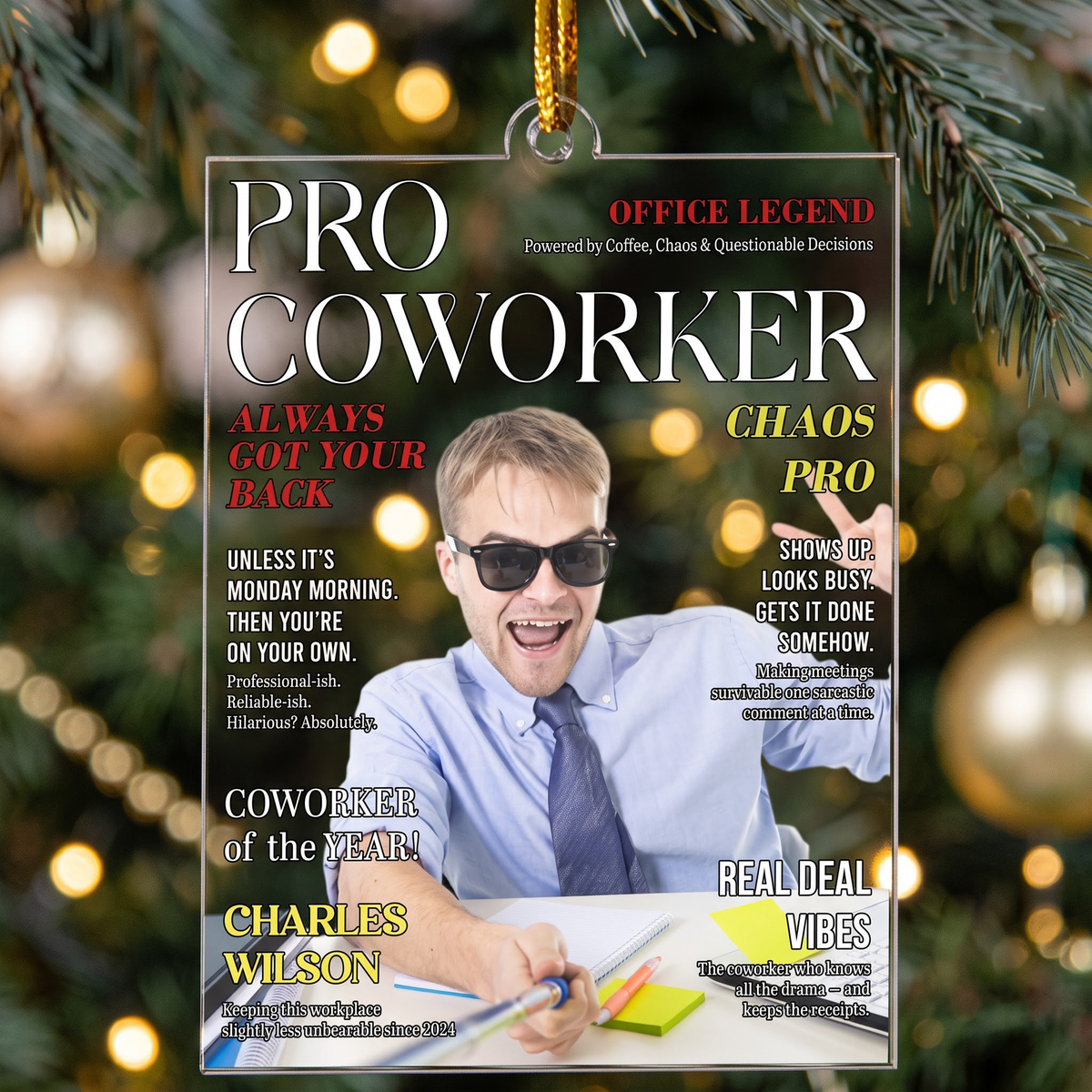 Pro Coworker Magazine Gift For Coworker - Personalized Ornament
