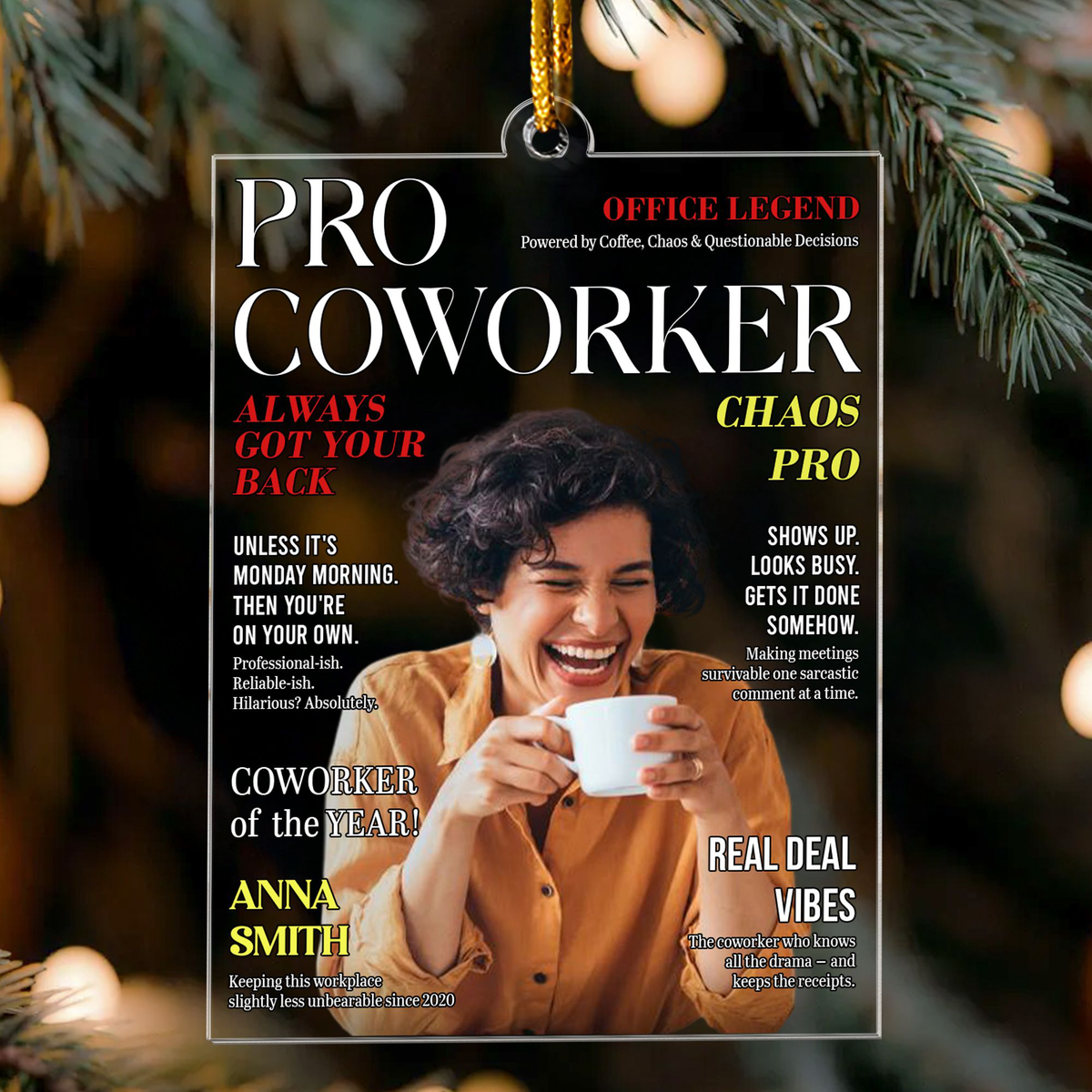Pro Coworker Magazine Gift For Coworker - Personalized Ornament