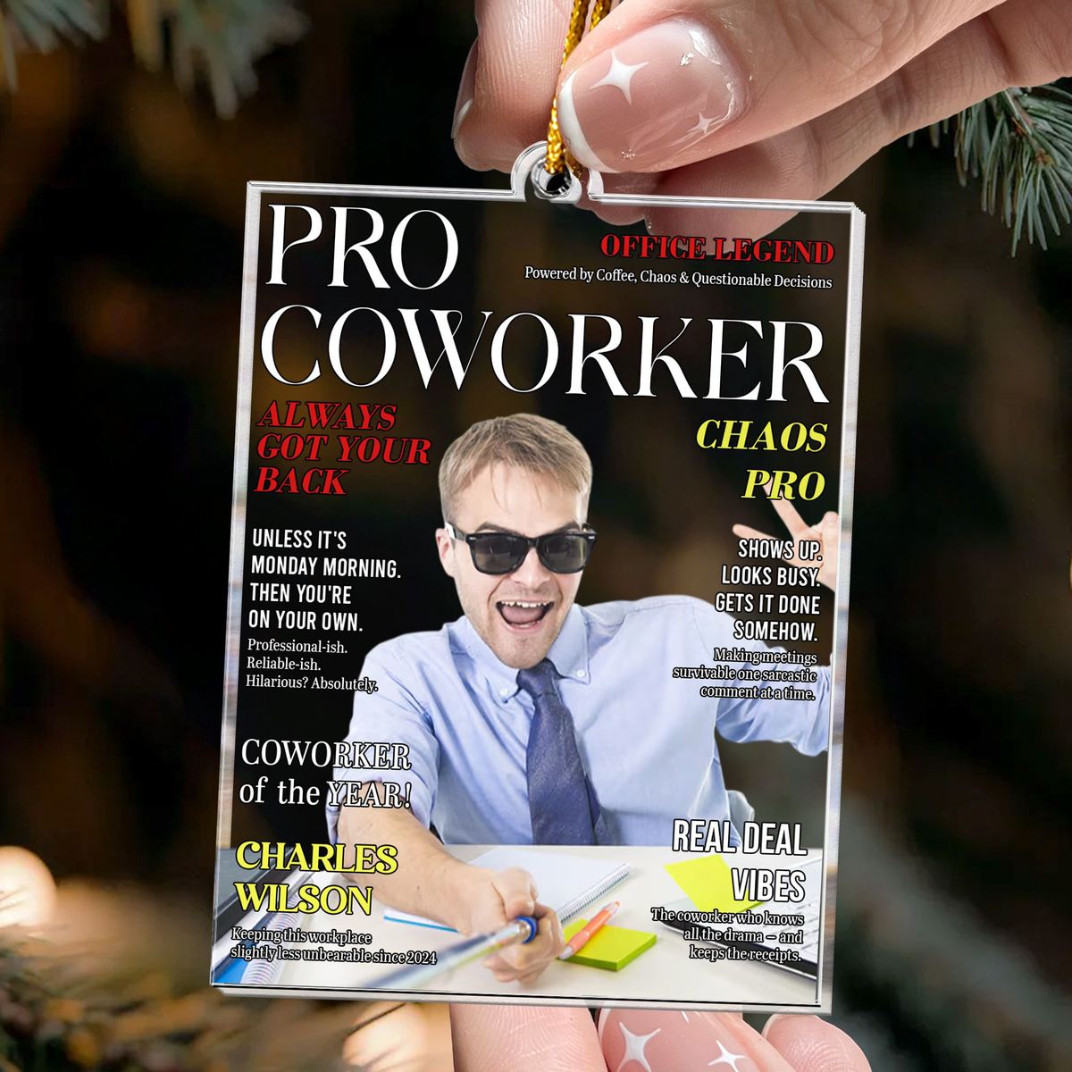 Pro Coworker Magazine Gift For Coworker - Personalized Ornament