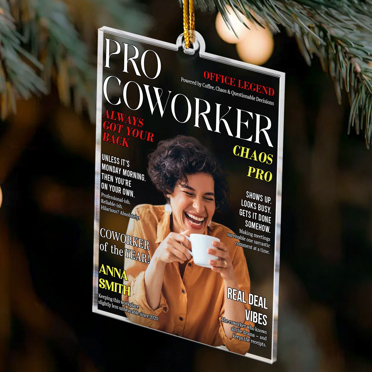 Pro Coworker Magazine Gift For Coworker - Personalized Ornament