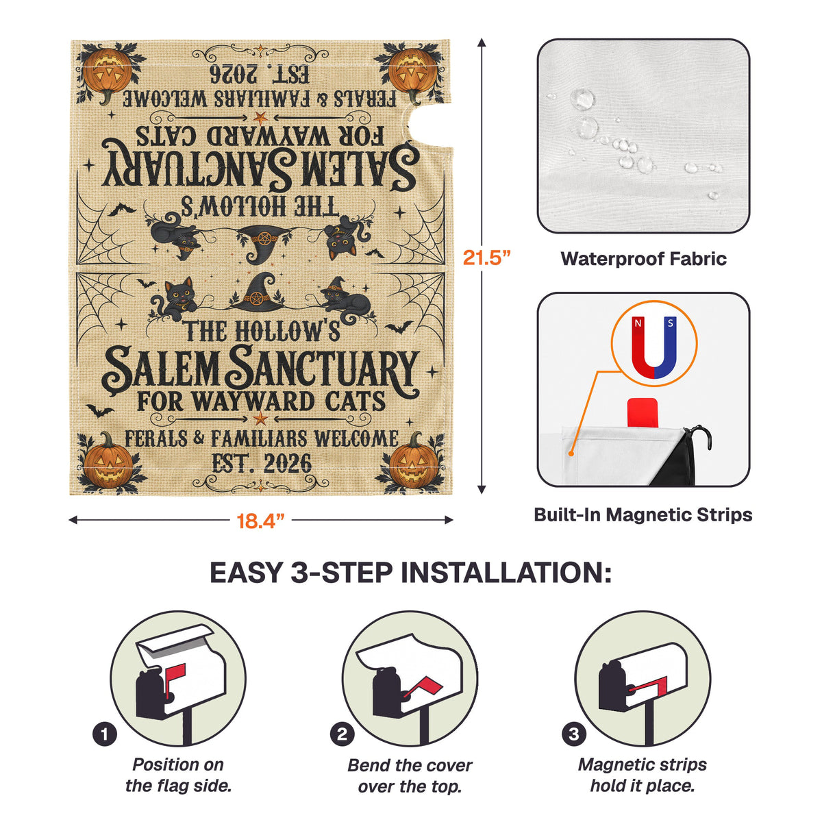 Salem Sanctuary For Wayward Cats - Personalized Mailbox Cover