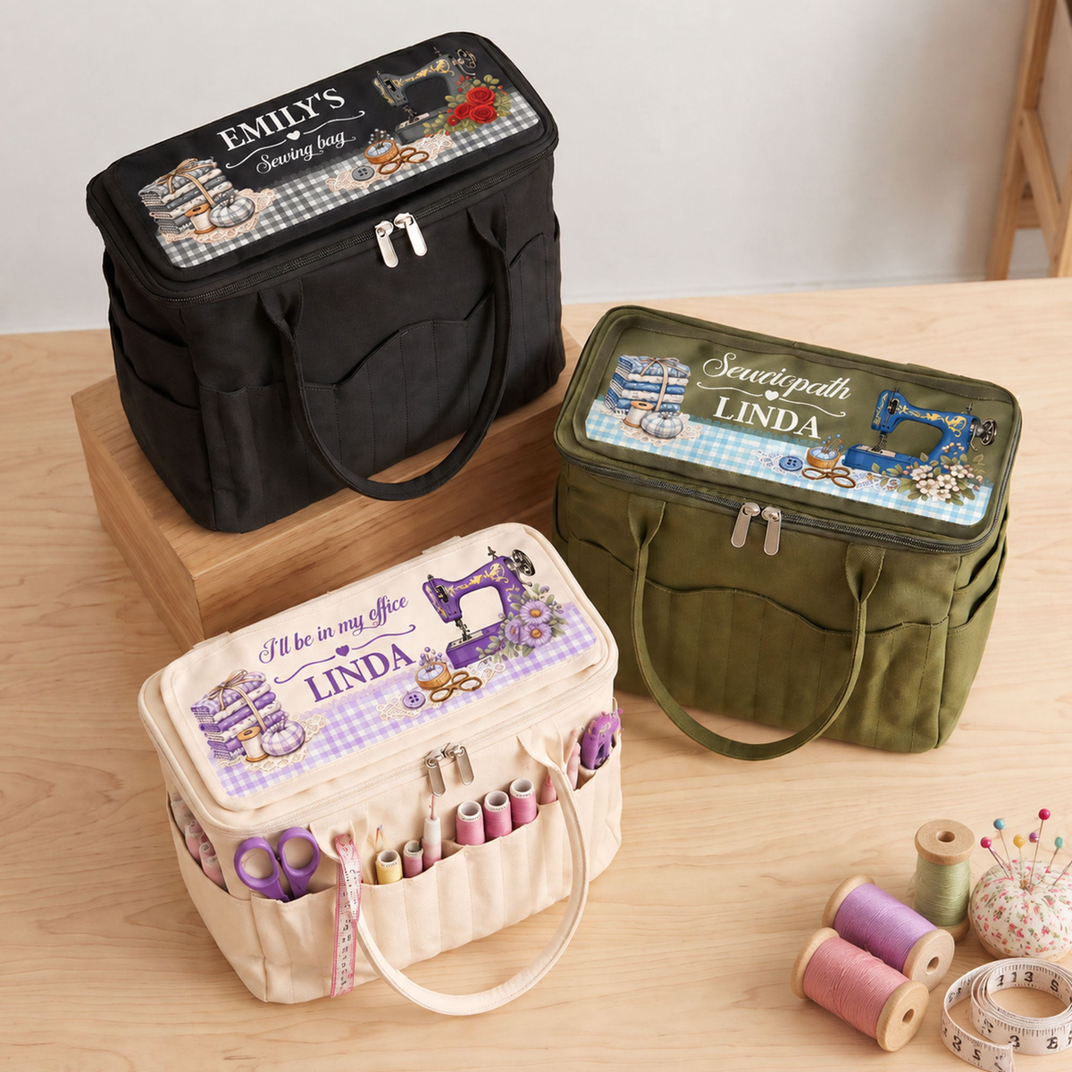 Sewciopath Gift For Tailors, Sewing Lovers - Personalized Sewing Bag