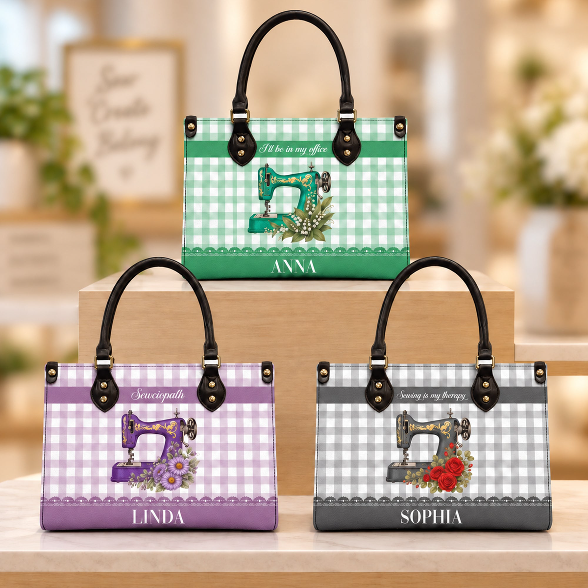 Sewing Is My Therapy Gift For Sewing Lovers, Tailors - Personalized Leather Bag