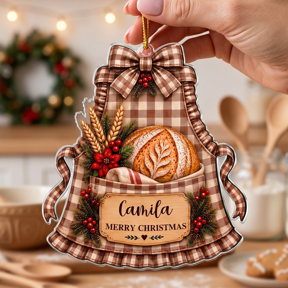 Sourdough Apron Christmas Ornament Gift For Sourdough Lovers Baking Lovers - Personalized Ornament