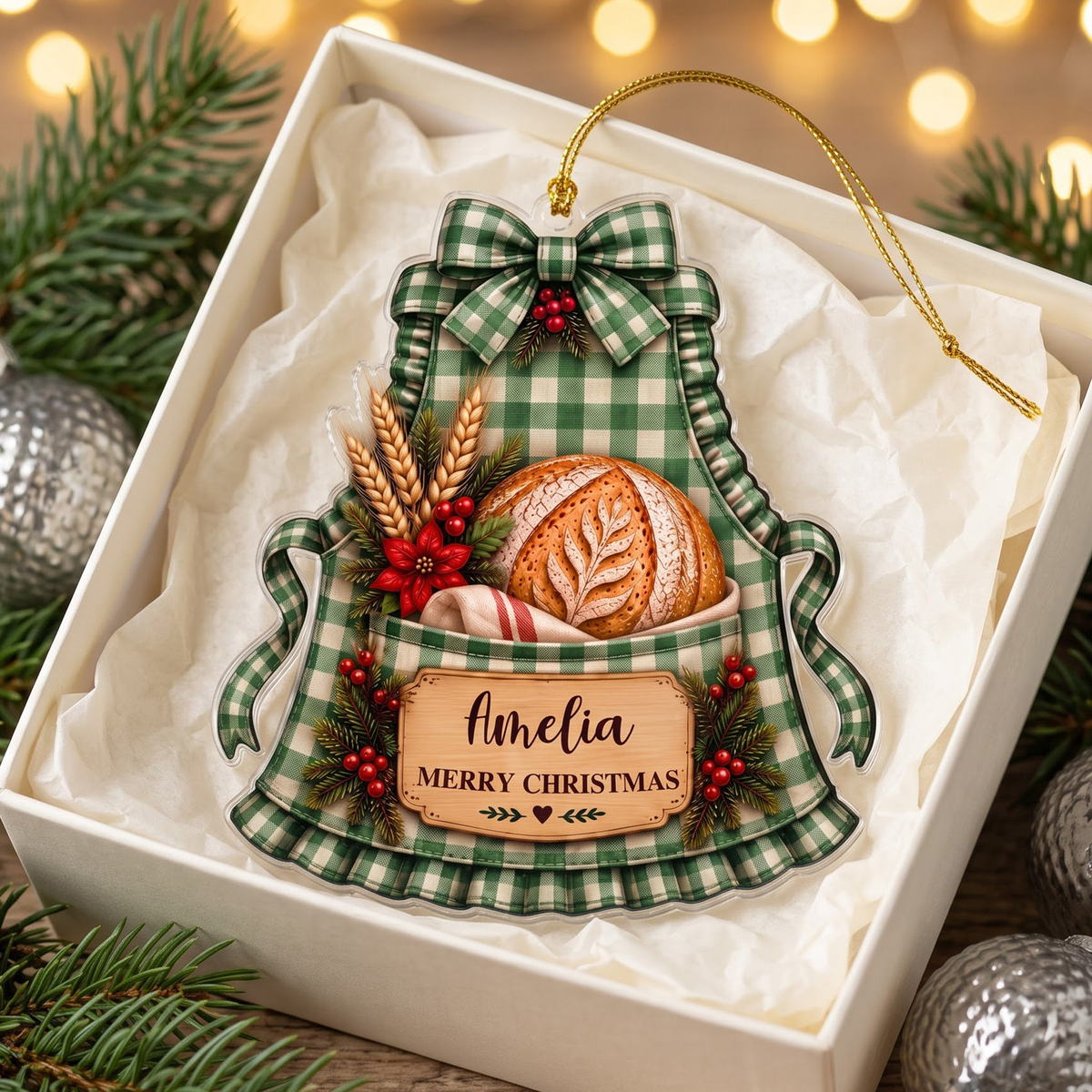 Sourdough Apron Christmas Ornament Gift For Sourdough Lovers Baking Lovers - Personalized Ornament