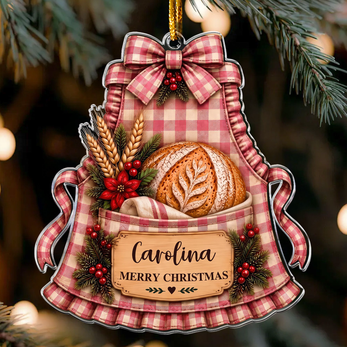 Sourdough Apron Christmas Ornament Gift For Sourdough Lovers Baking Lovers - Personalized Ornament