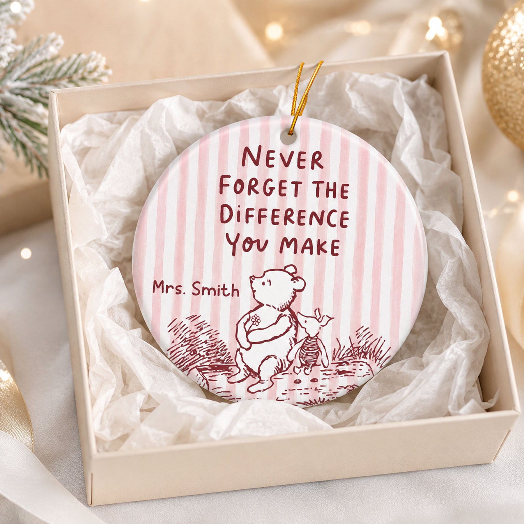 Teacher Appreciation Thank You Year End Gift - Personalized Ornament