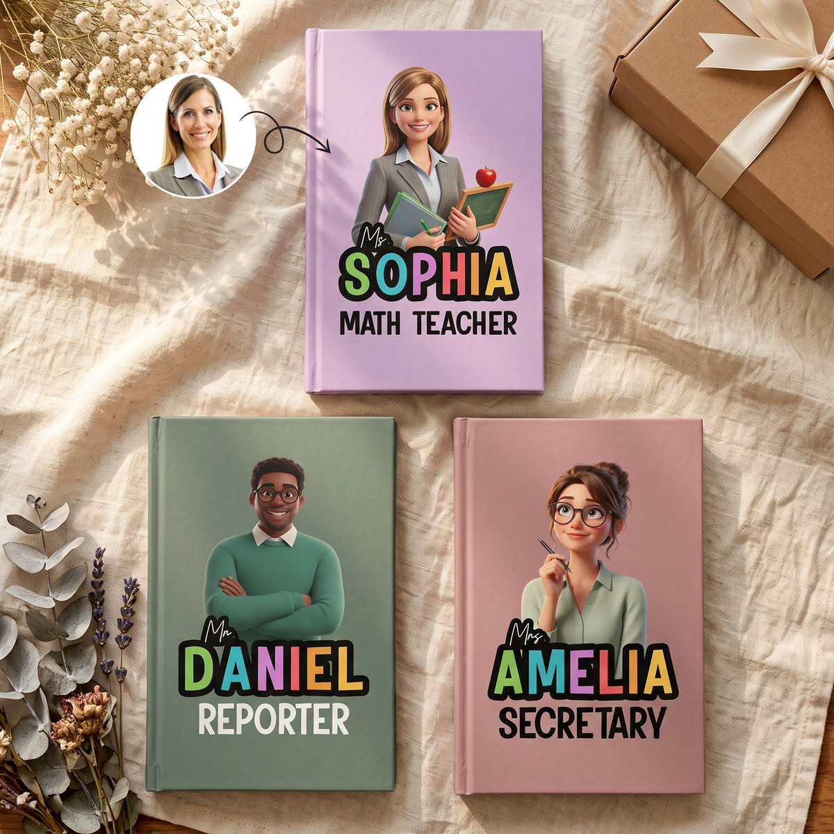 Teacher Cartoon Version - Personalized Journal