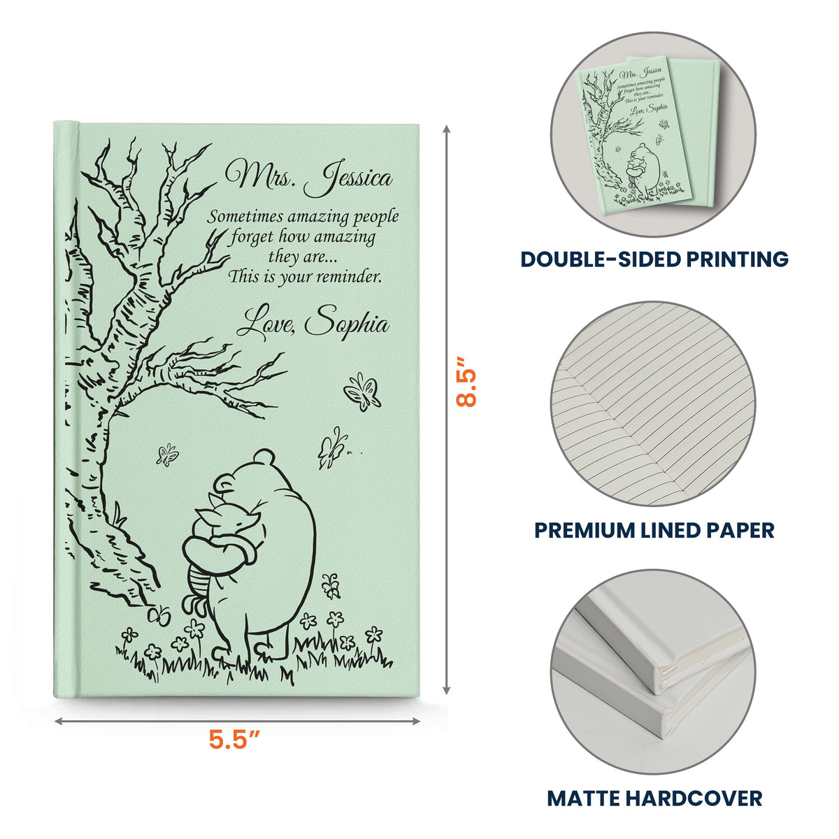 Thank You Gifts For Boss, Teacher, Coworker, Mentor - Personalized Journal