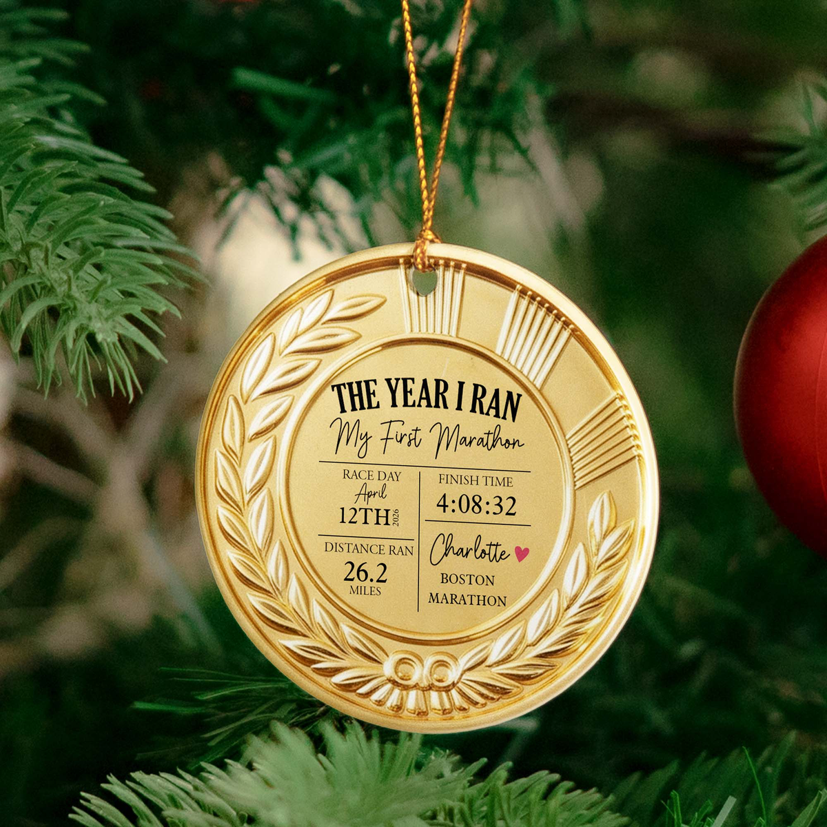 The Year I Ran My First Marathon - Personalized Ornament