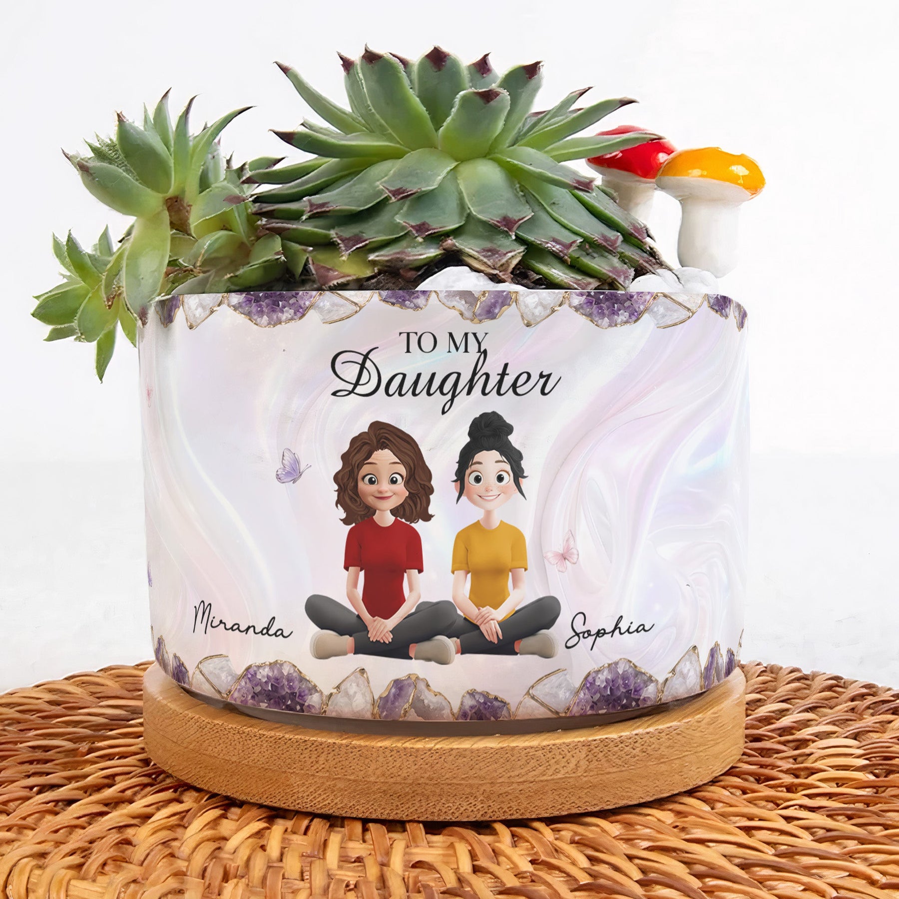 To My Daughter Gift For Daughter, Granddaughter, Flower Lover - Personalized Plant Pot