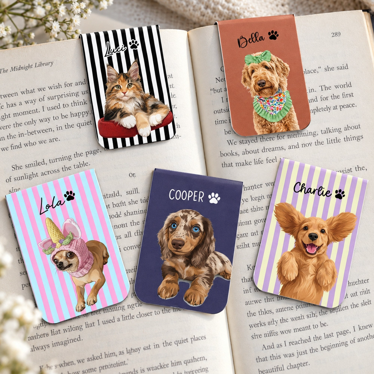 Turn Pet's Photo Into Artwork - For Dog Mom, Cat Mom - Personalized Bookmark