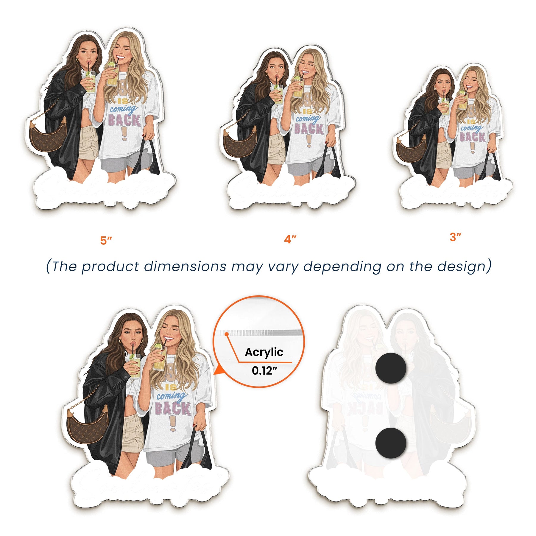 Turn Photo Into Art Friendship Gifts - A True Friendship Is A Journey Without An End - Personalized Magnet