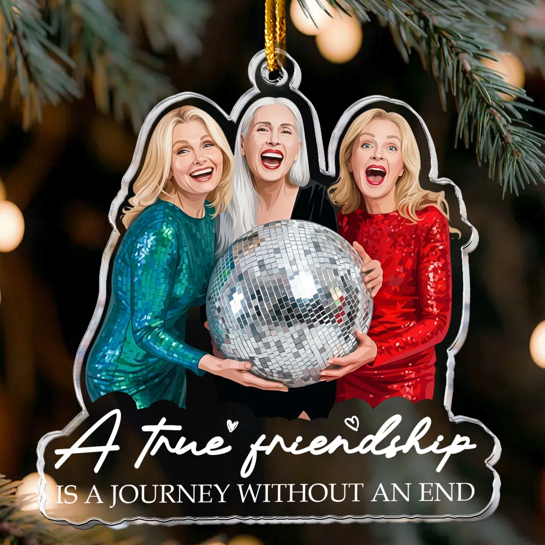 Turn Your Photo Into Art - Besties Forever, Friendship Thank You Gift - Personalized Ornament