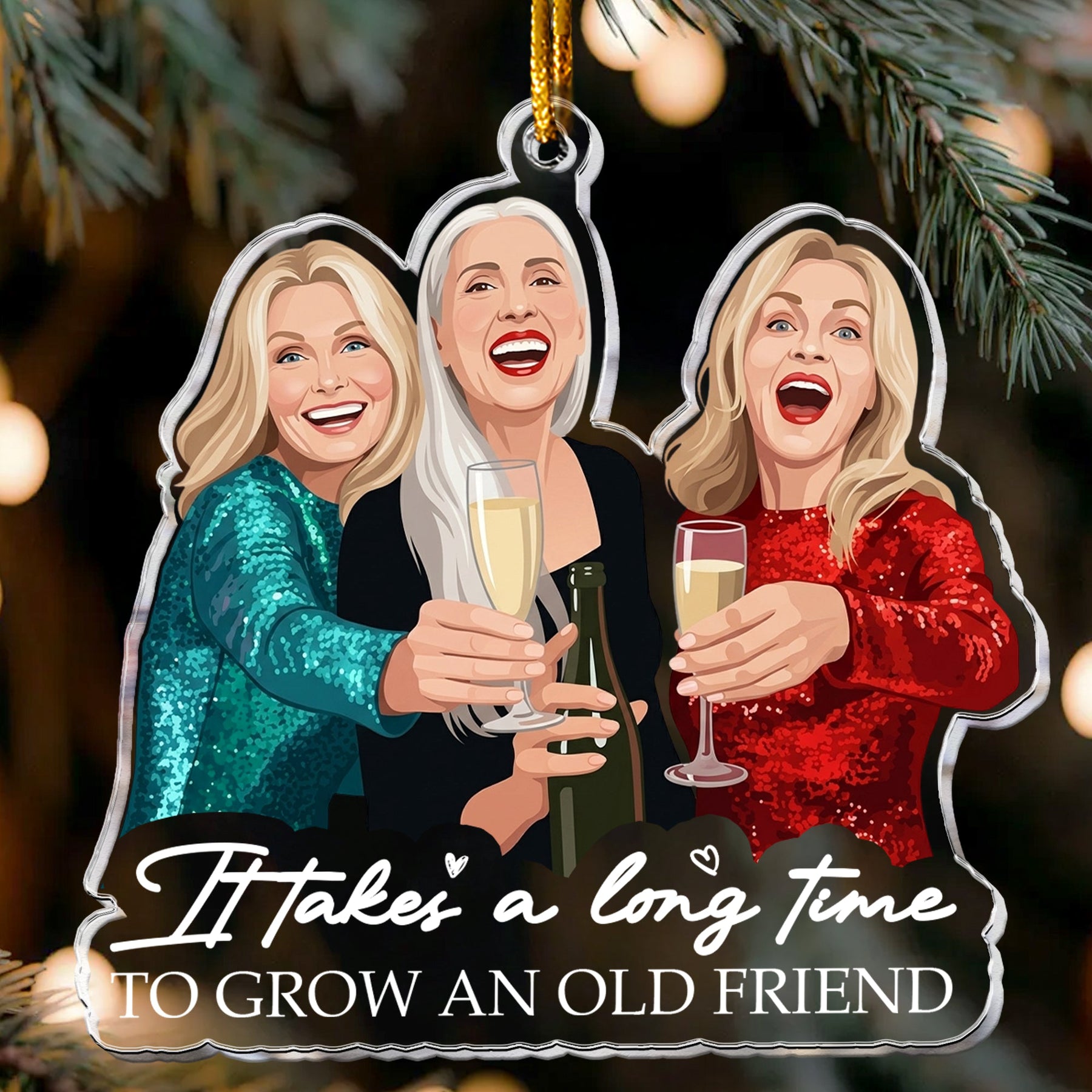 Turn Your Photo Into Art - Besties Forever, Friendship Thank You Gift - Personalized Ornament