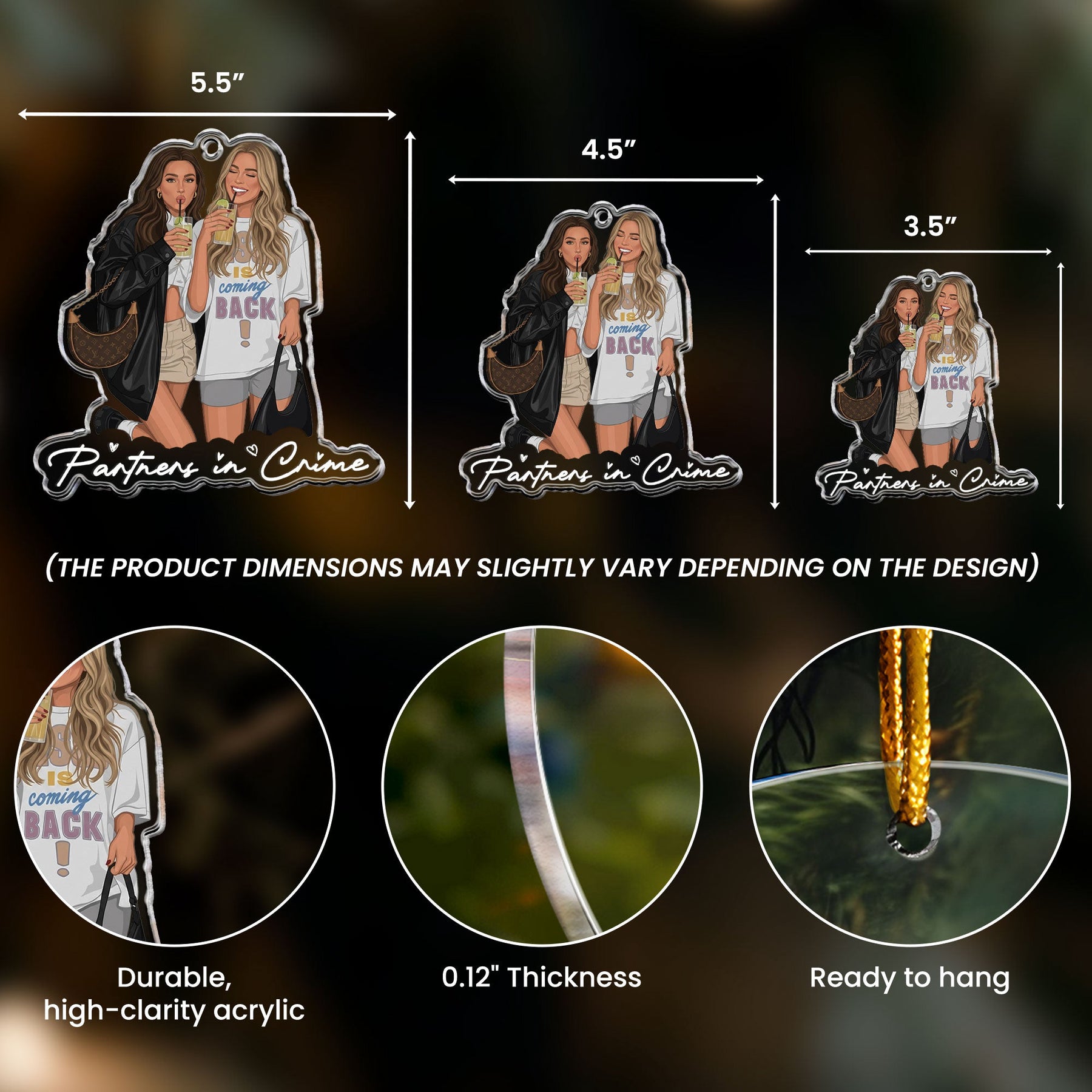 Turn Your Photo Into Art - Besties Forever, Friendship Thank You Gift - Personalized Ornament