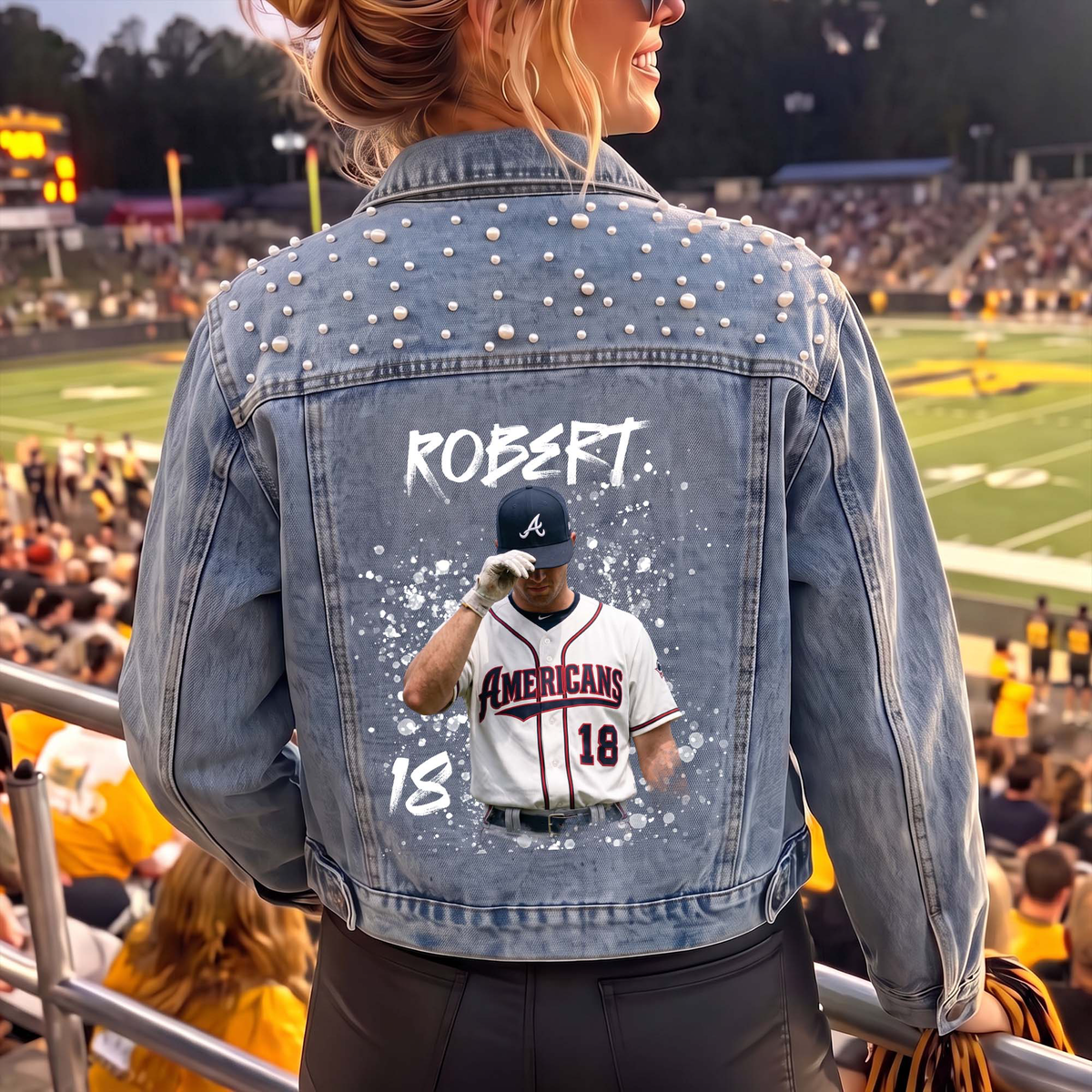 Upload Photo Bootleg Style - For Sport Lovers, Girlfriend - Personalized Denim Jacket