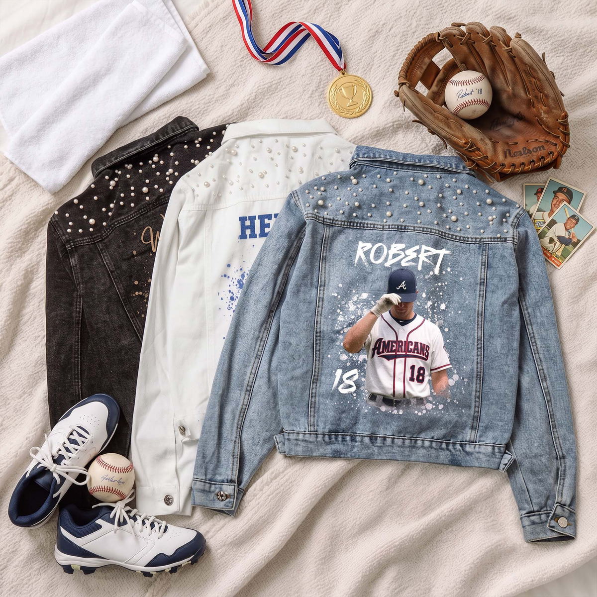Upload Photo Bootleg Style - For Sport Lovers, Girlfriend - Personalized Denim Jacket