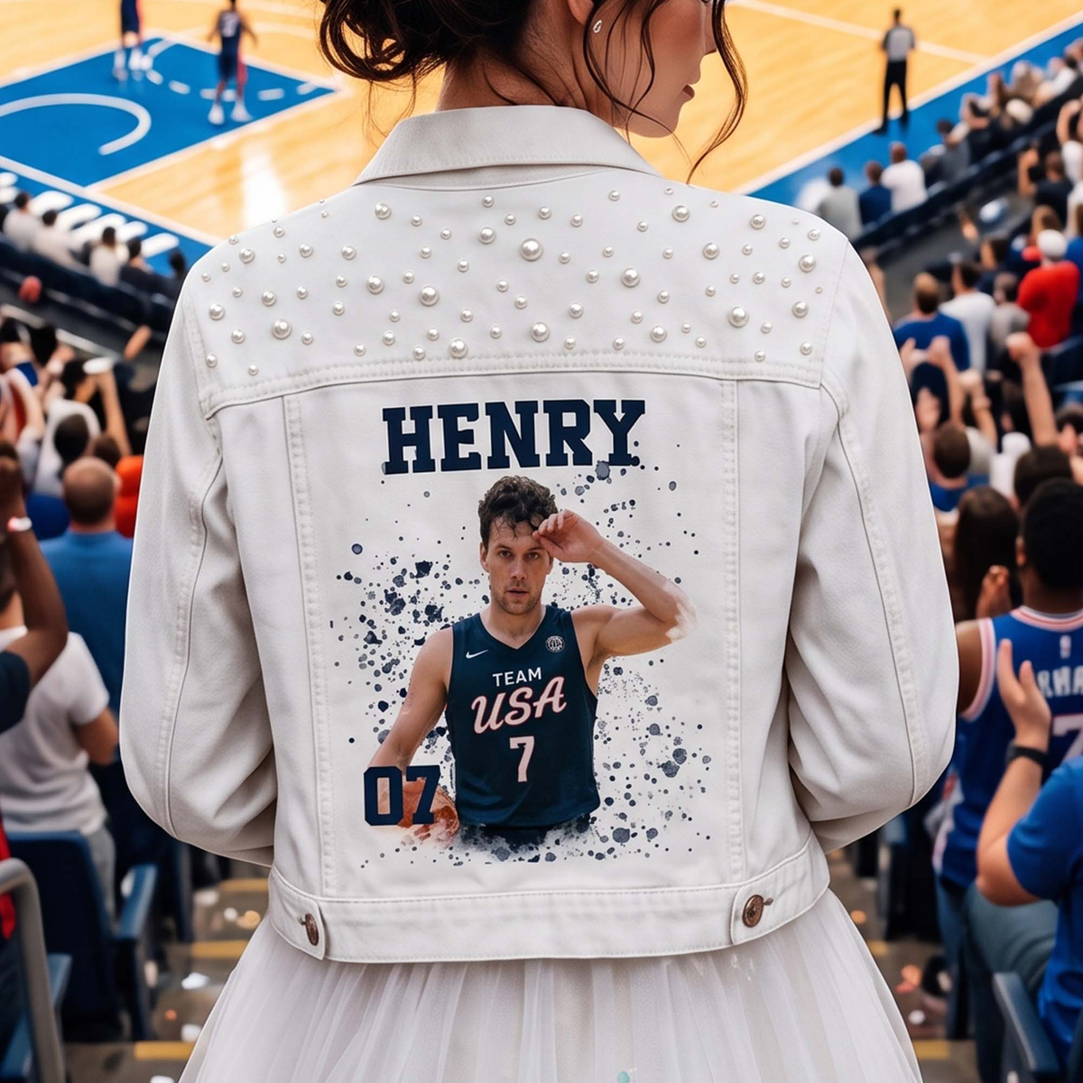 Upload Photo Bootleg Style - For Sport Lovers, Girlfriend - Personalized Denim Jacket