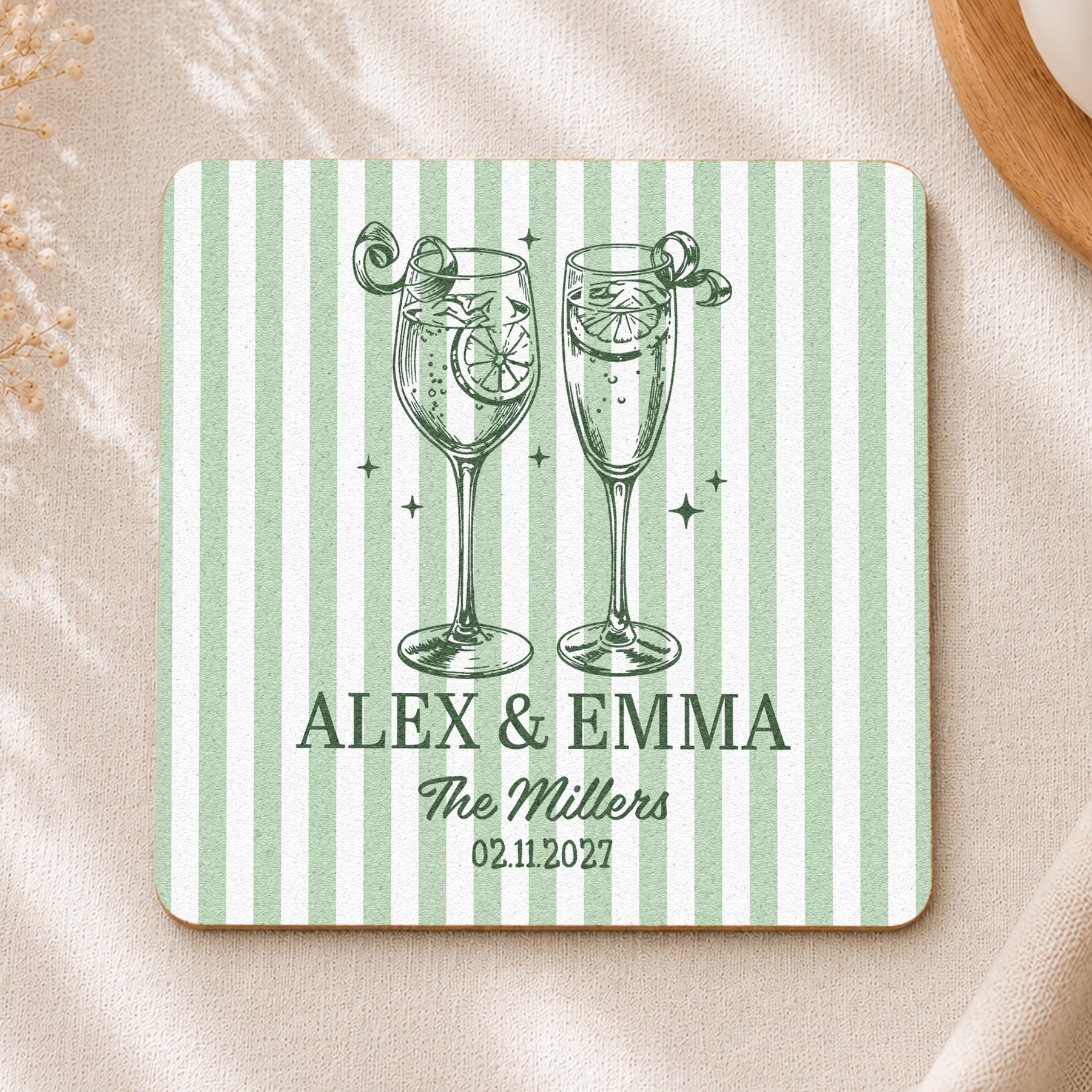 Wedding Decorations & Favors Custom Couple's Names New Version - Personalized Coasters