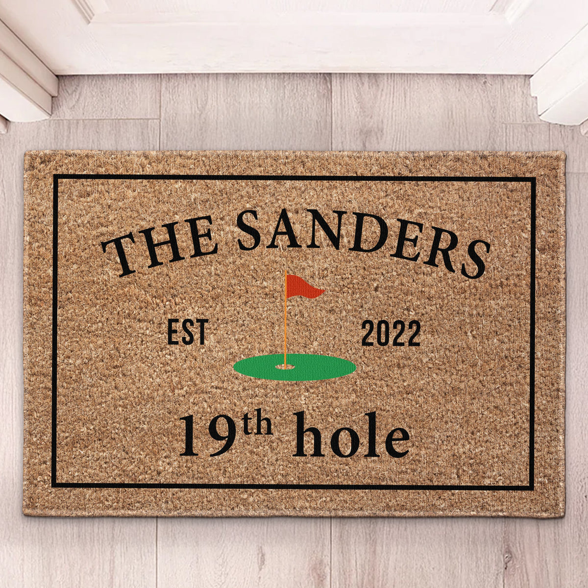 19Th Hole Welcome, Golf Course Entryway Decor Gift - Personalized Doormat