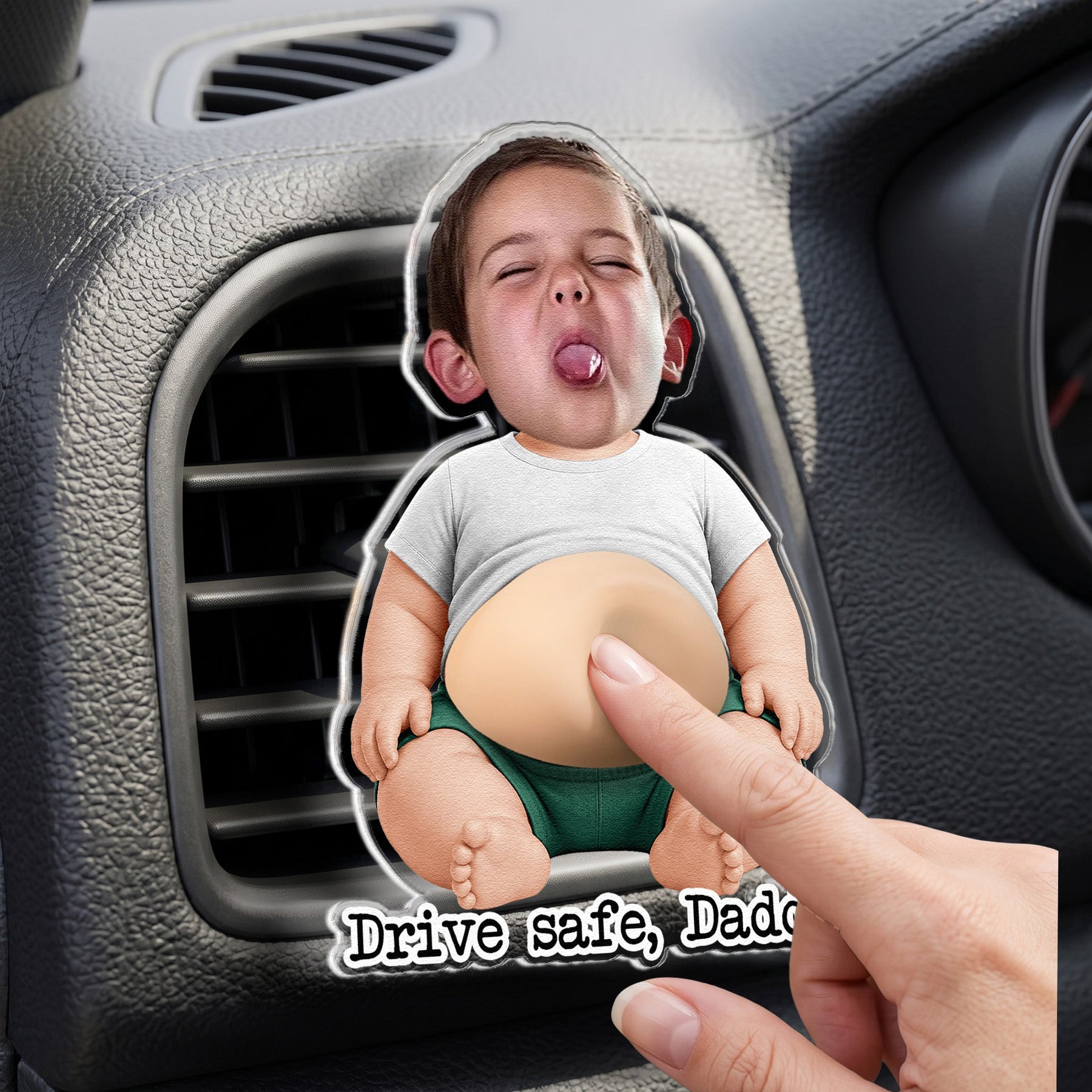 3D Cute Squishy Kid & Baby - Custom Face - Personalized Car Vent Clip