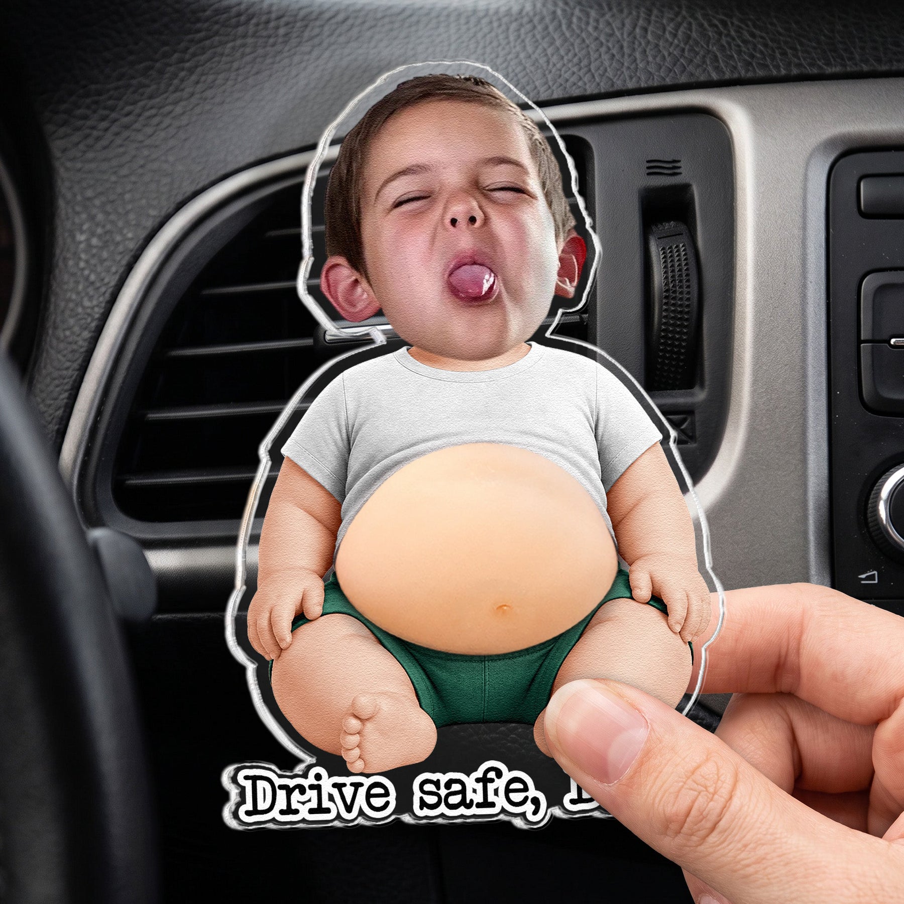 3D Cute Squishy Kid & Baby - Custom Face - Personalized Car Vent Clip