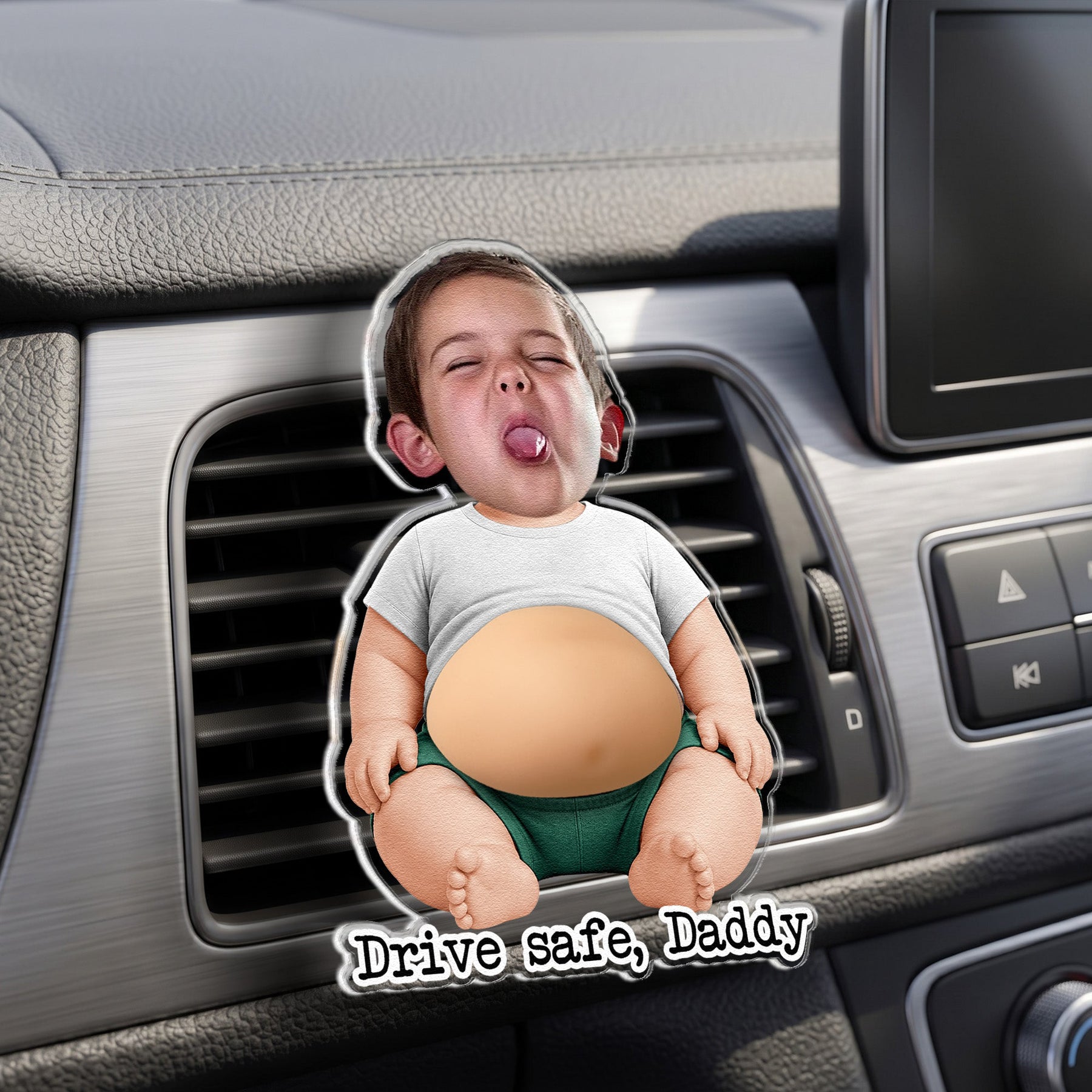 3D Cute Squishy Kid & Baby - Custom Face - Personalized Car Vent Clip