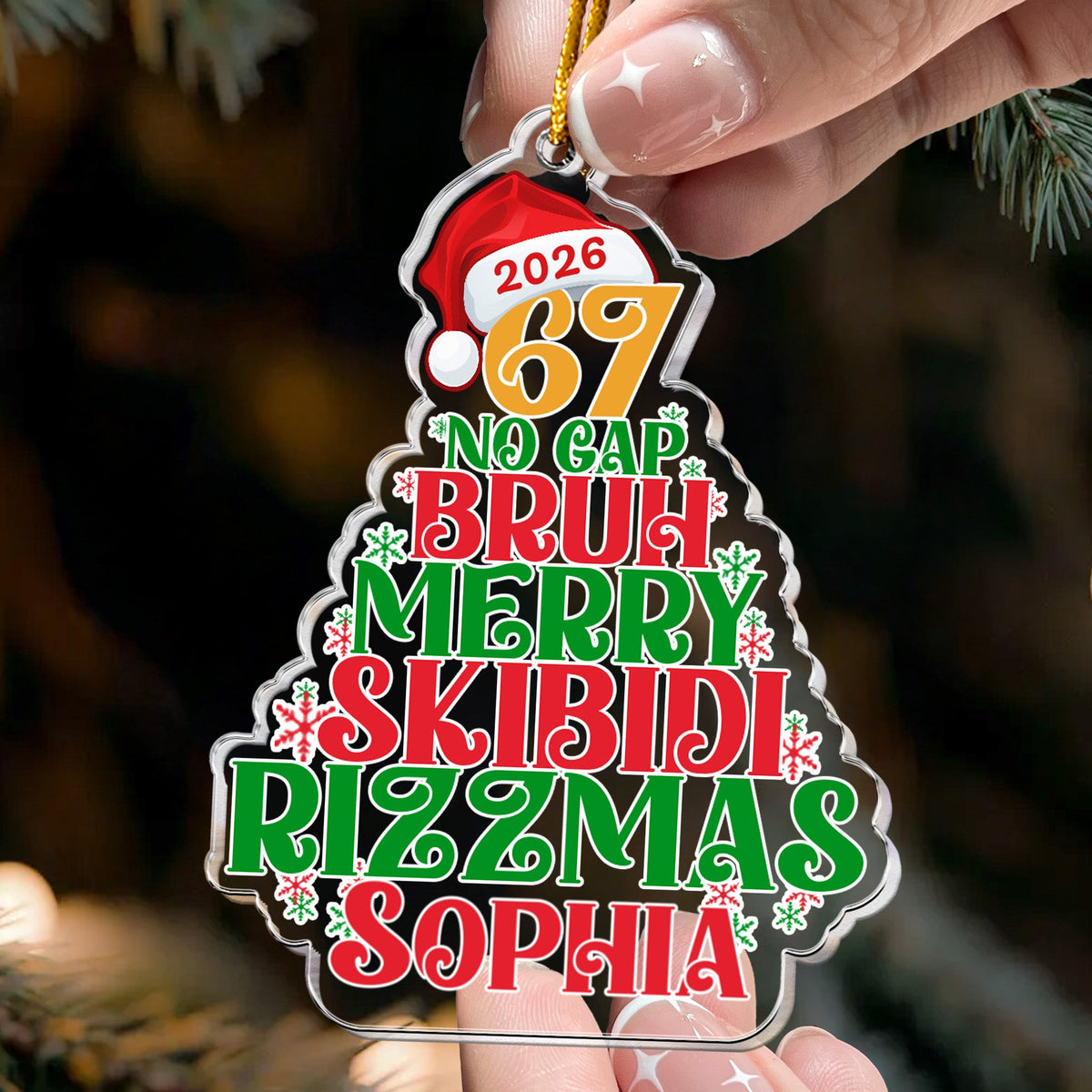 67 Bruh 2026 Slang - Personalized Acrylic Ornament