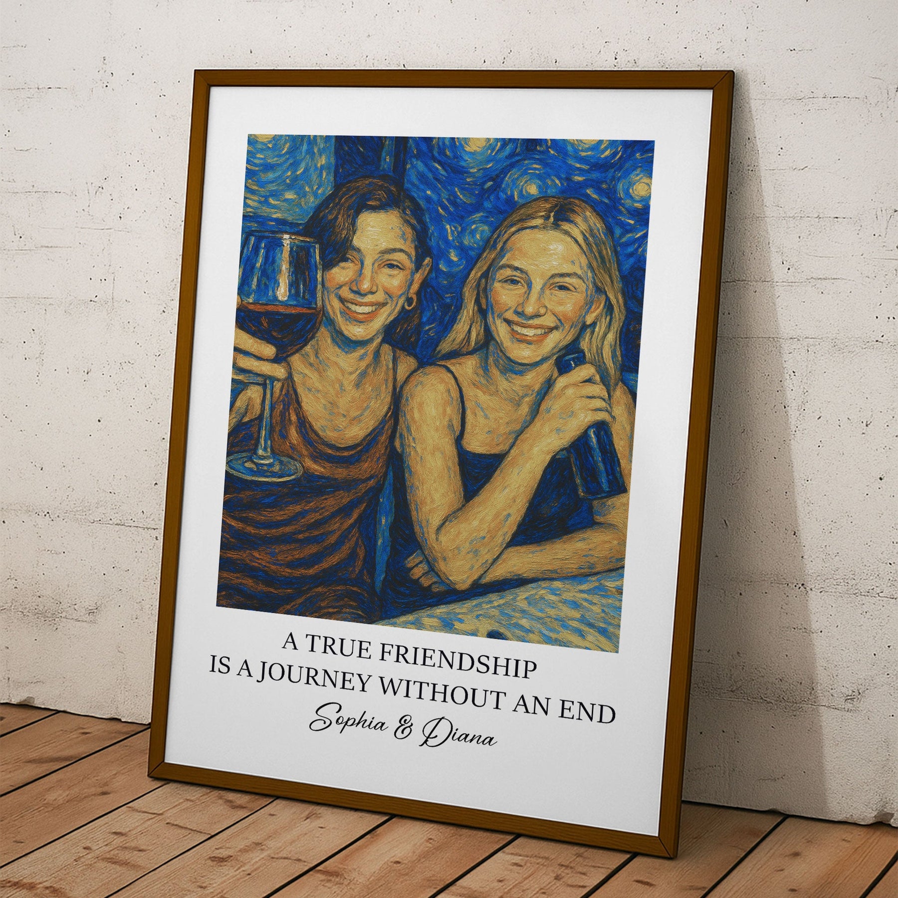 A True Friendship Is A Journey Without An End Van Gogh Art - Personalized Photo Poster - Gift For Friend