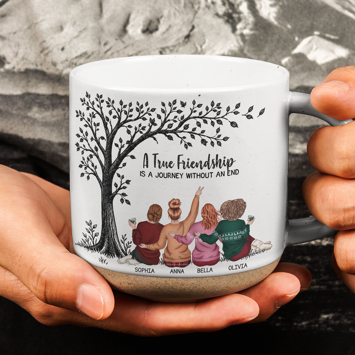 A True Friendship Is A Journey Without An End - Personalized Mug