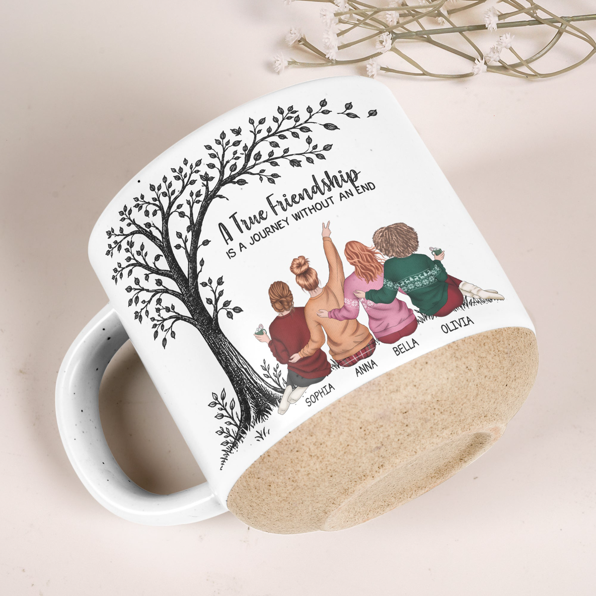 A True Friendship Is A Journey Without An End - Personalized Mug