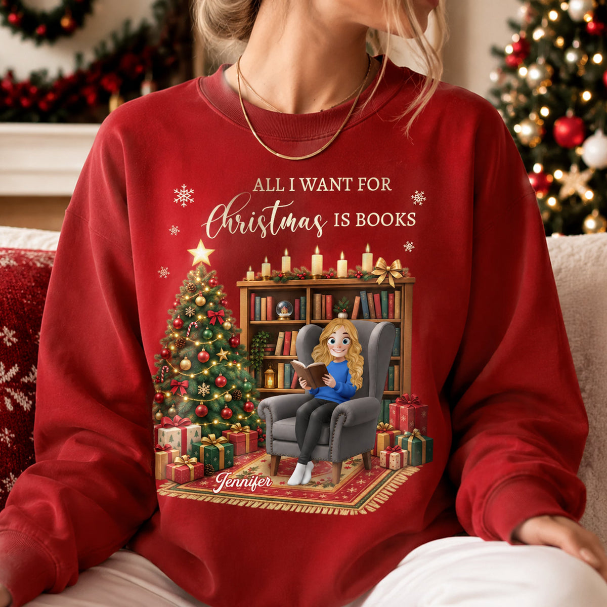 All_Booked_For_Christmas_Gift_For_Book_Girlie_Book_Lovers_Personalized_Shirt_1