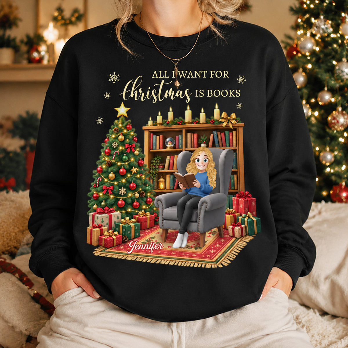 All_Booked_For_Christmas_Gift_For_Book_Girlie_Book_Lovers_Personalized_Shirt_3